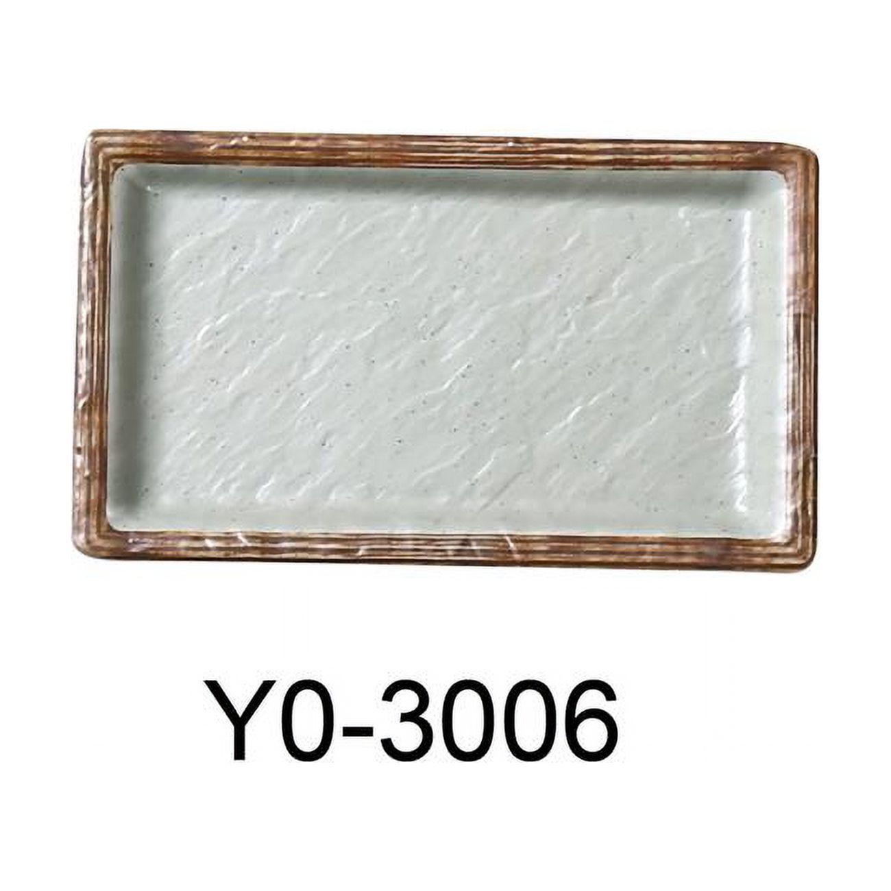 Yanco YO-3006 6.5 x 3.75 x 0.75 in. Yoto Melamine Rectangular Sushi Plate, Matte - Pack of 48