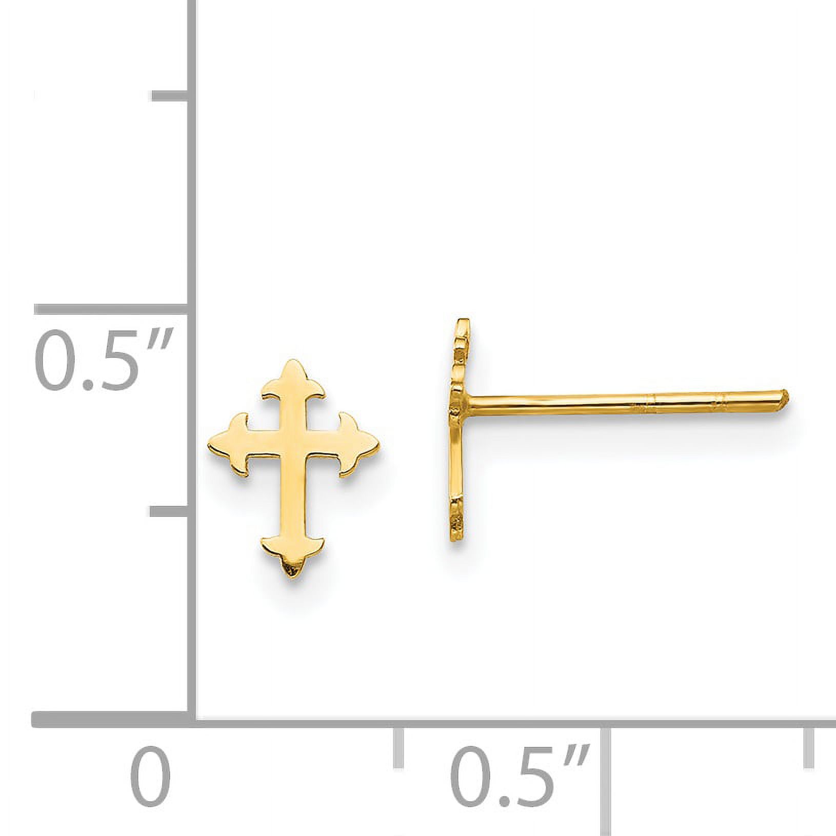 Finest Gold 14K Yellow Gold Madi K Polished Cross Post Earrings