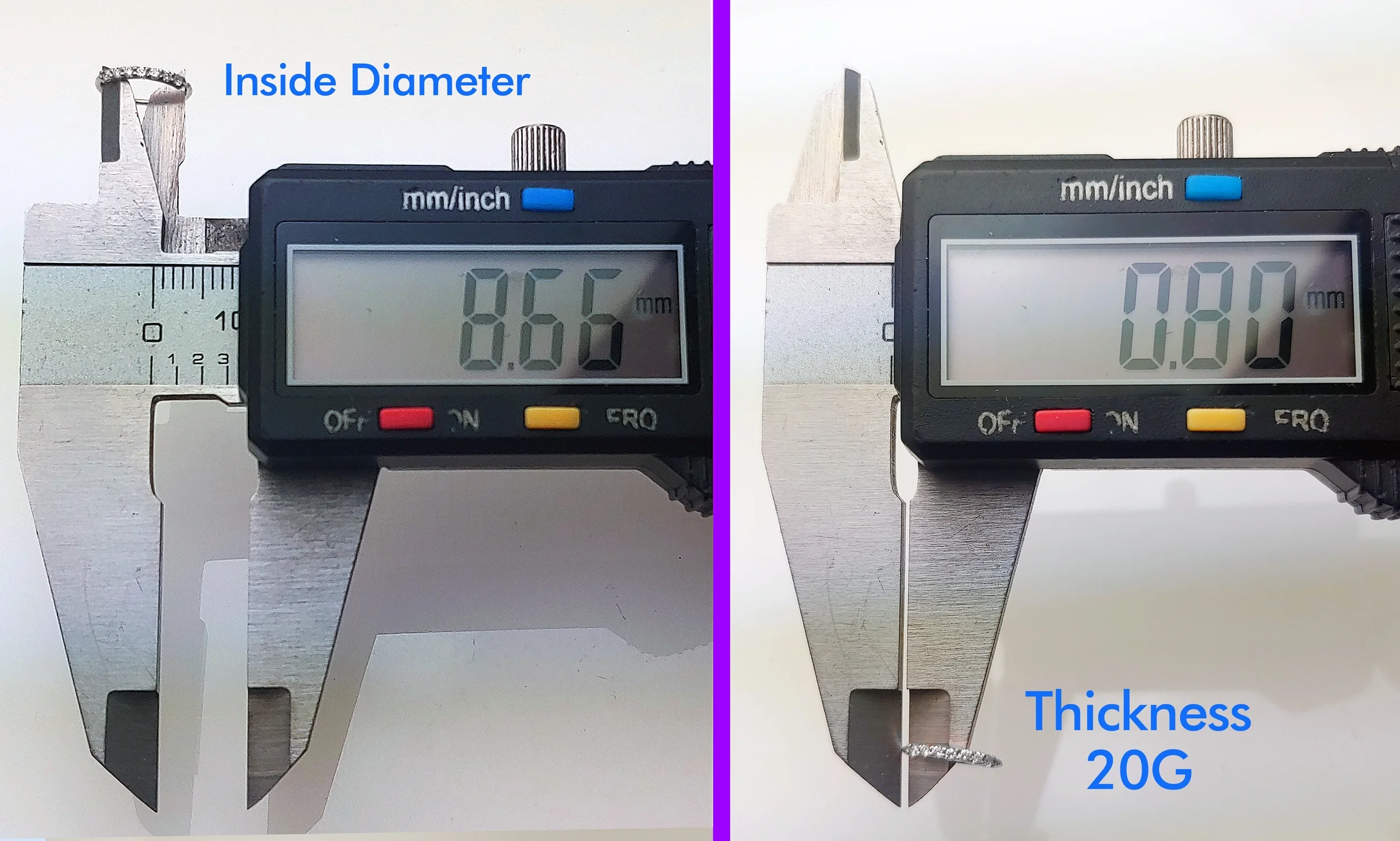 14Kt Nose Ring with 0.07ctw Diamonds - 24G Diamond Nose Hoop - Cartilage Hoop Earring - WGDIA