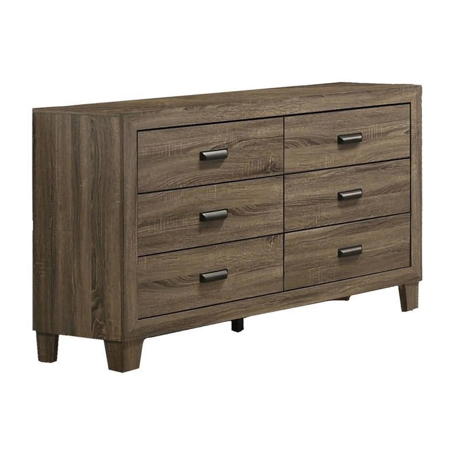 Dark Walnut Wood 3pc Bedroom Set with Bed + Dresser + Nightstand