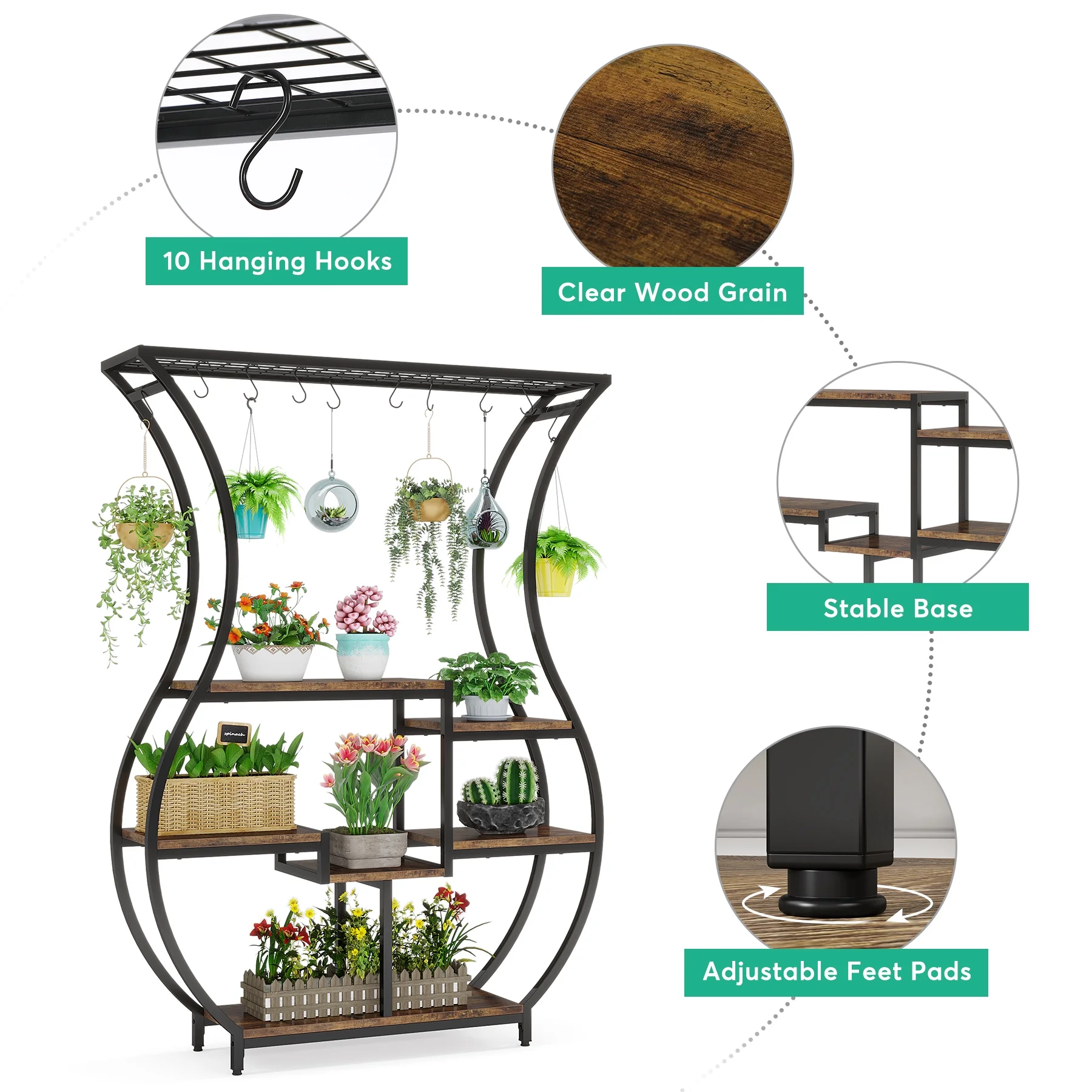 Tribesigns 6-Tier Plant Stand, 70.9