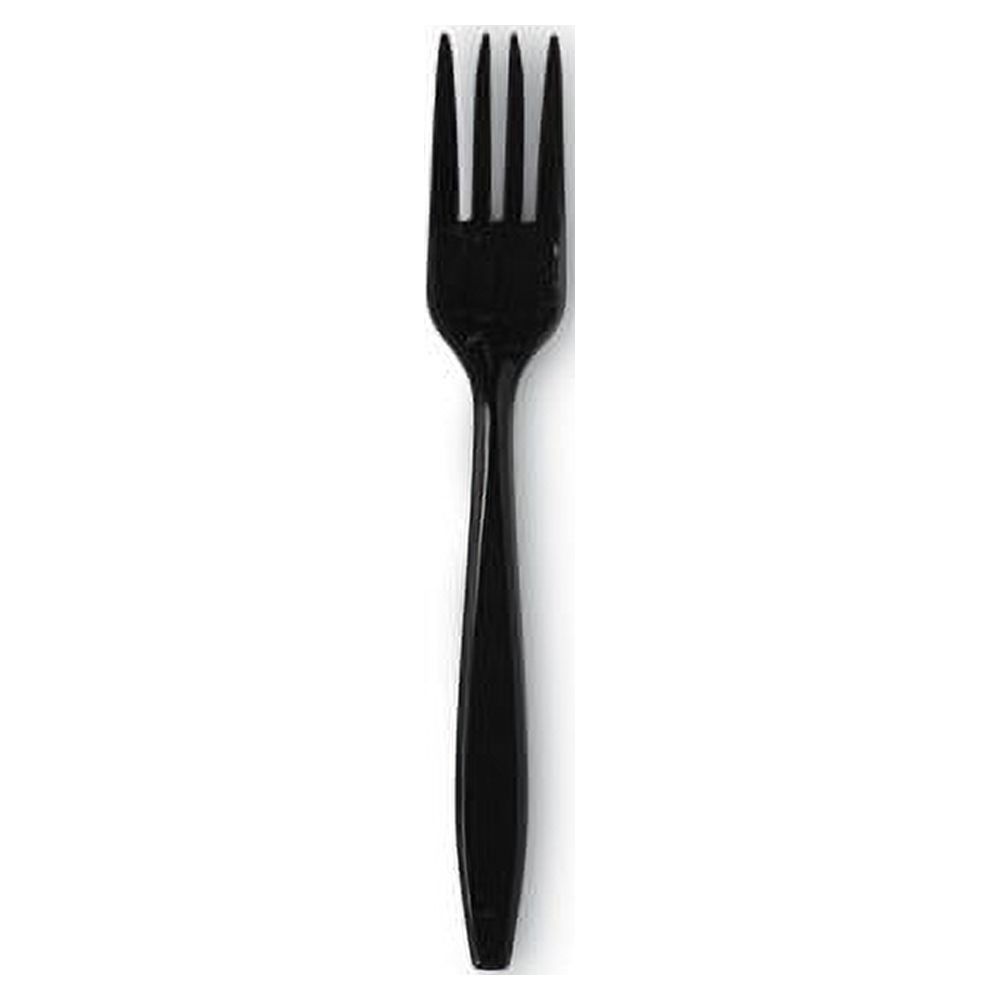 Individually Wrapped Heavyweight Utensils Fork, Plastic, Black, 1000/Carton