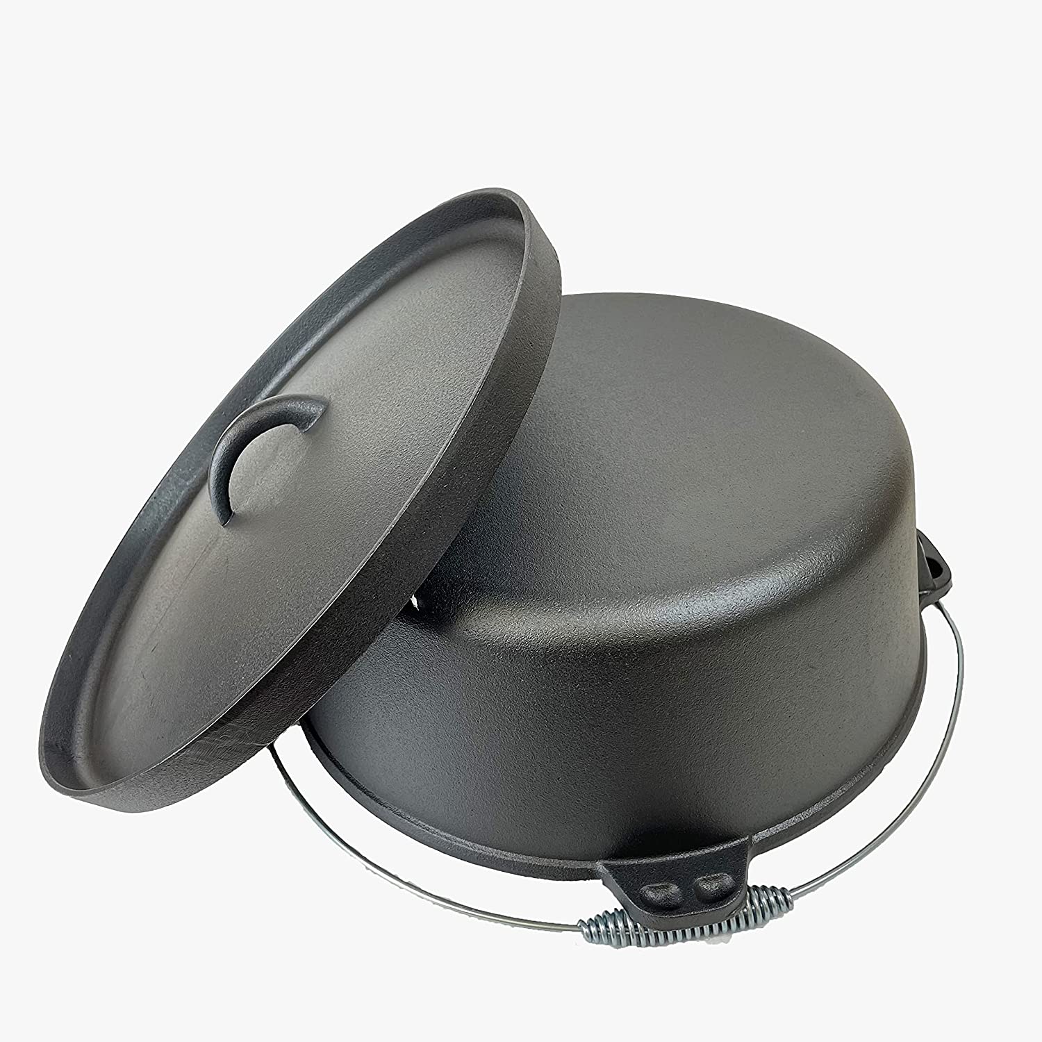 CUISILAND 12QT Pre-Seasoned Lip Lid Cast Iron Dutch Oven with Lid