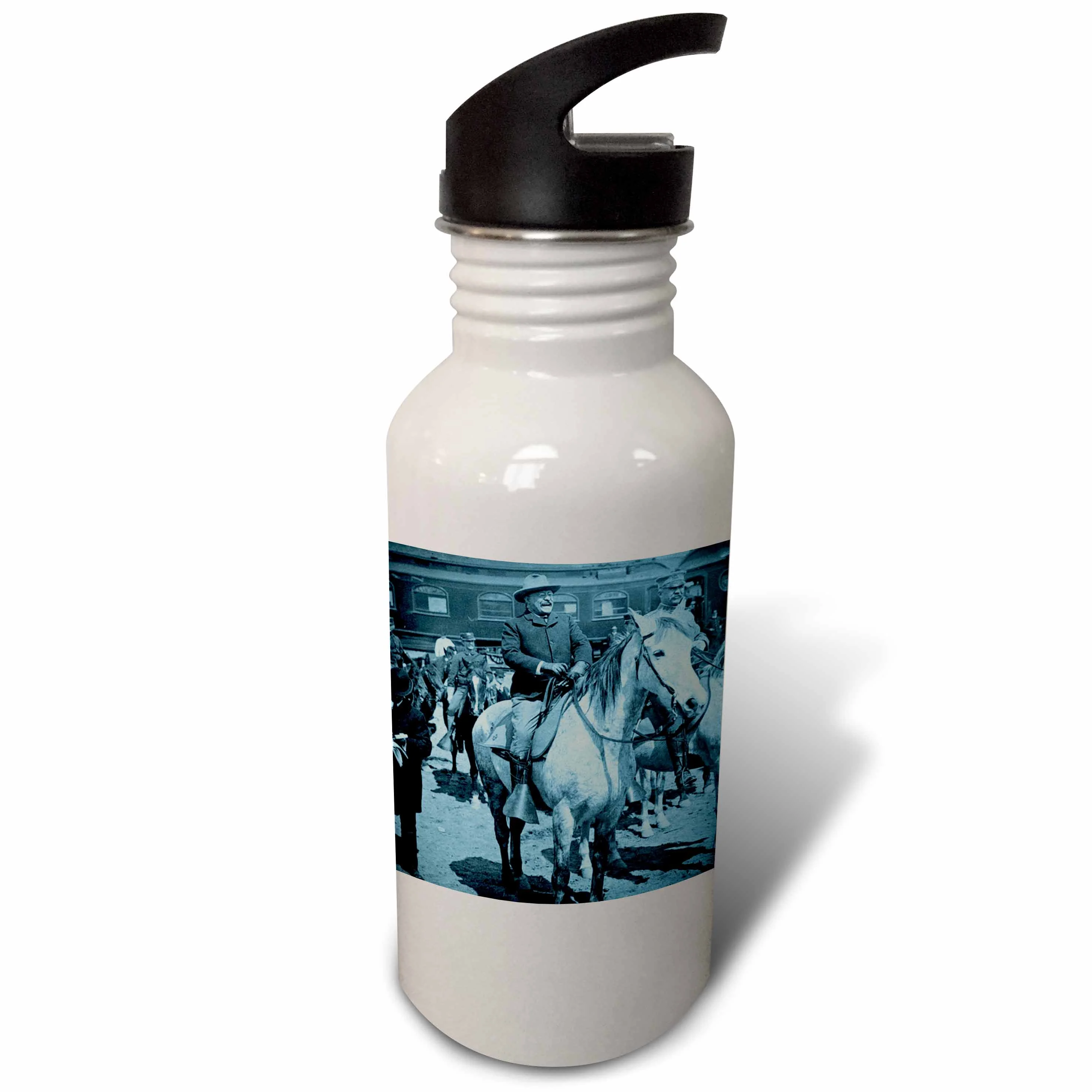 President Teddy Roosevelt 1903 on Horseback in Yellowstone National Park 21 oz Sports Water Bottle wb-97716-1