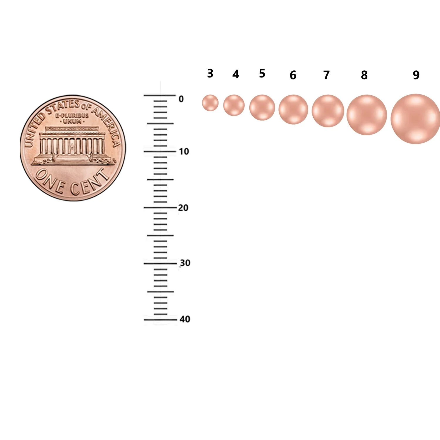 14k Rose Pink Gold Ball Stud Post Earrings 3,4,5,6,7,8mm (6 Millimeters)