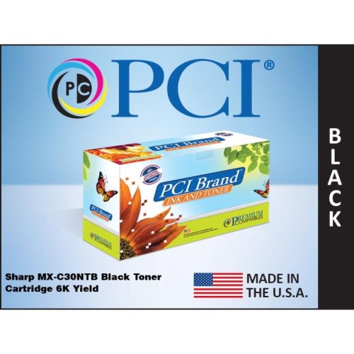 PCI® Brand Sharp MX-C30NTB Black Toner Cartridge 6K Yield (MXC30NTB-PCI)