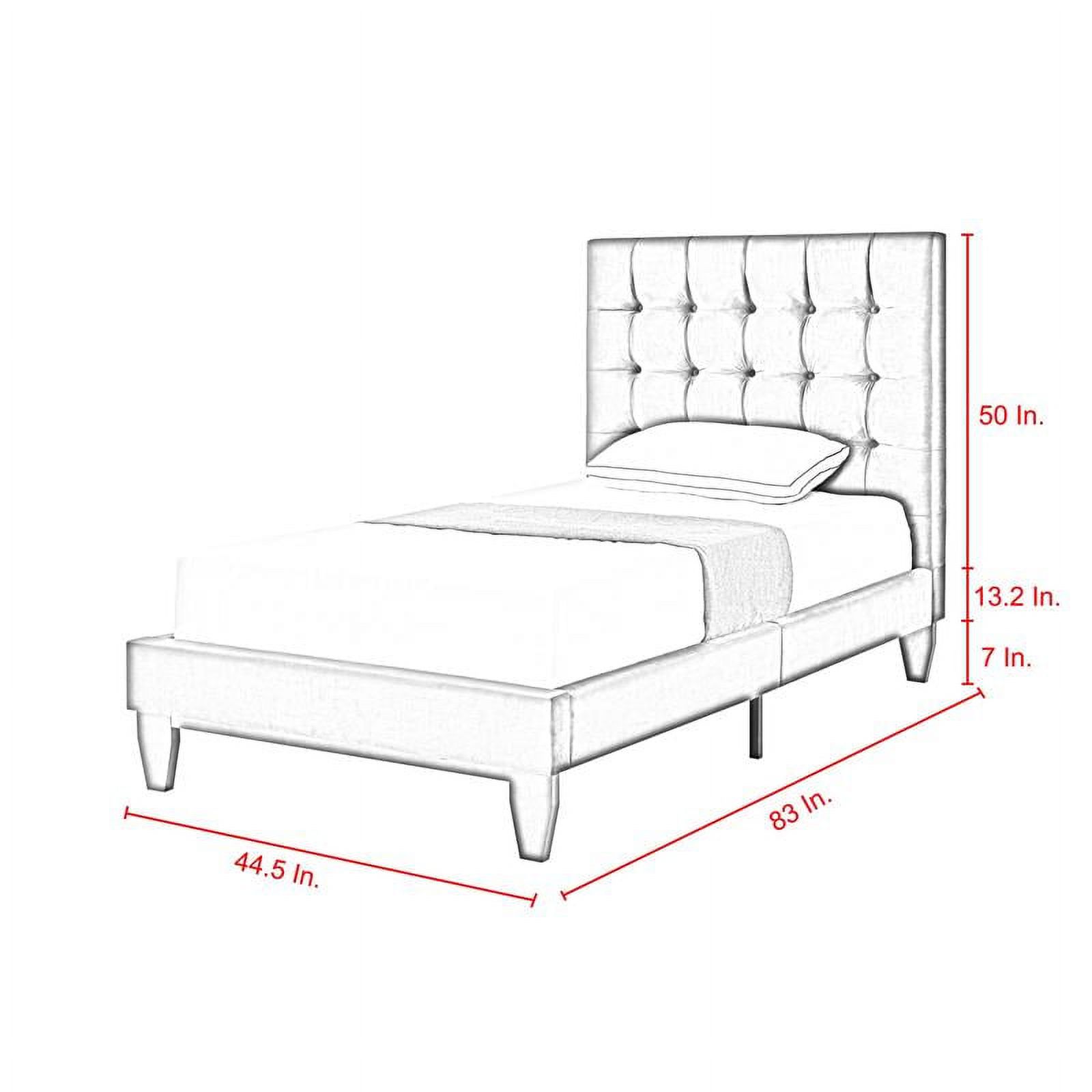 Blake Beds Navy Velvet Twin Button Tufted