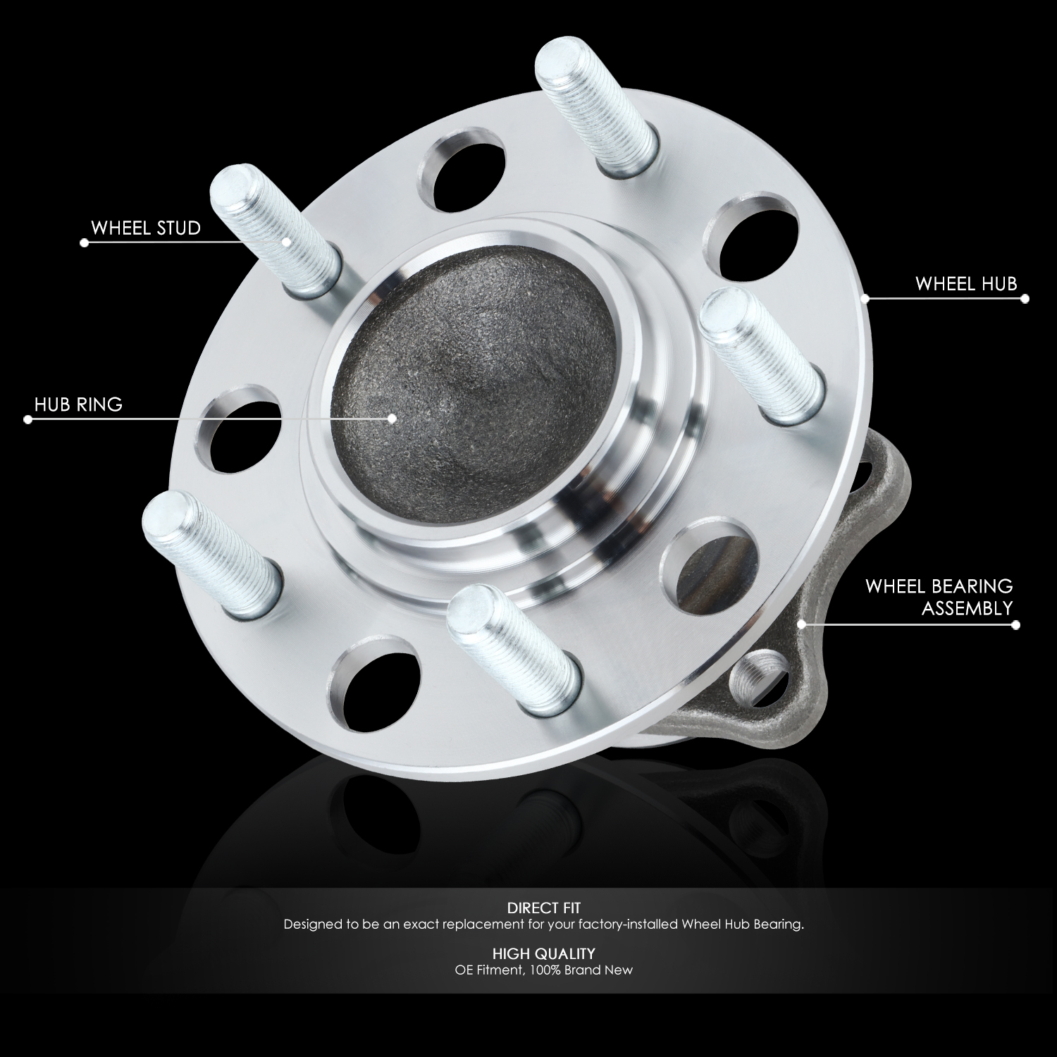 DNA Motoring OEM-WHA-0087 For 2008-2017 Mitsubishi Lancer Outlander Sport Rear Left Right Wheel Bearing Hub Assembly