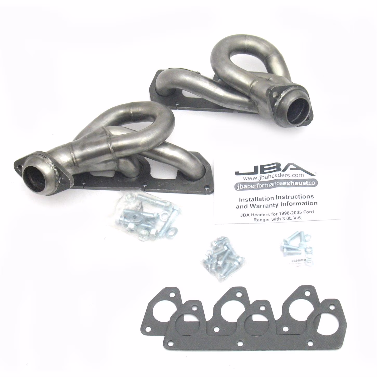 [1647S-1]JBA Cat4Ward Headers.JBA 02-08 Ford Ranger 3.0L V6 w/o EGR 1-1/2in Primary Raw 409SS Cat4Ward Header Fits select: 2014-2017 CHEVROLET SS