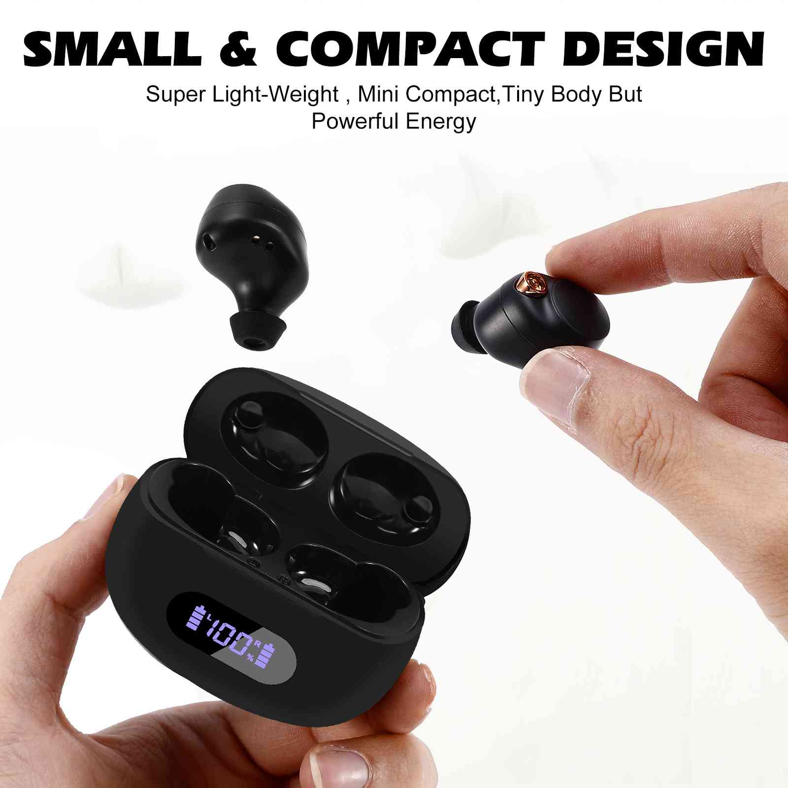 UrbanX True Wireless Bluetooth Earbuds + Charging Case, Black, Dual Connect, IPX5 Water Resistance, Bluetooth 5.2 Connection, Balanced, Bass Boost Compatible with Realme GT5