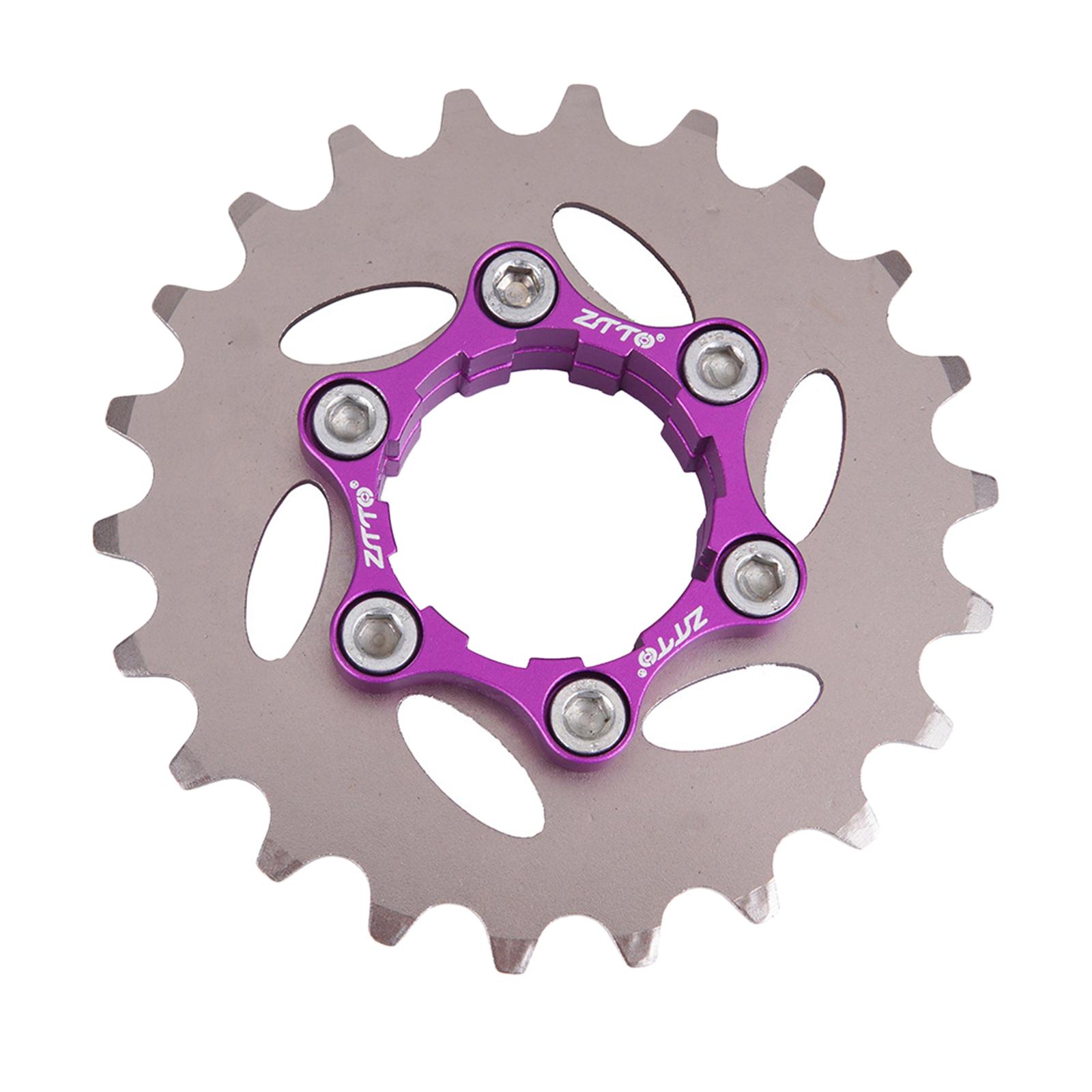 Bicycle Single Cassette Cog with Lockring, Spacers set MTB Fixed Gear Adapter 17-32T Hub Refit Parts - 22T