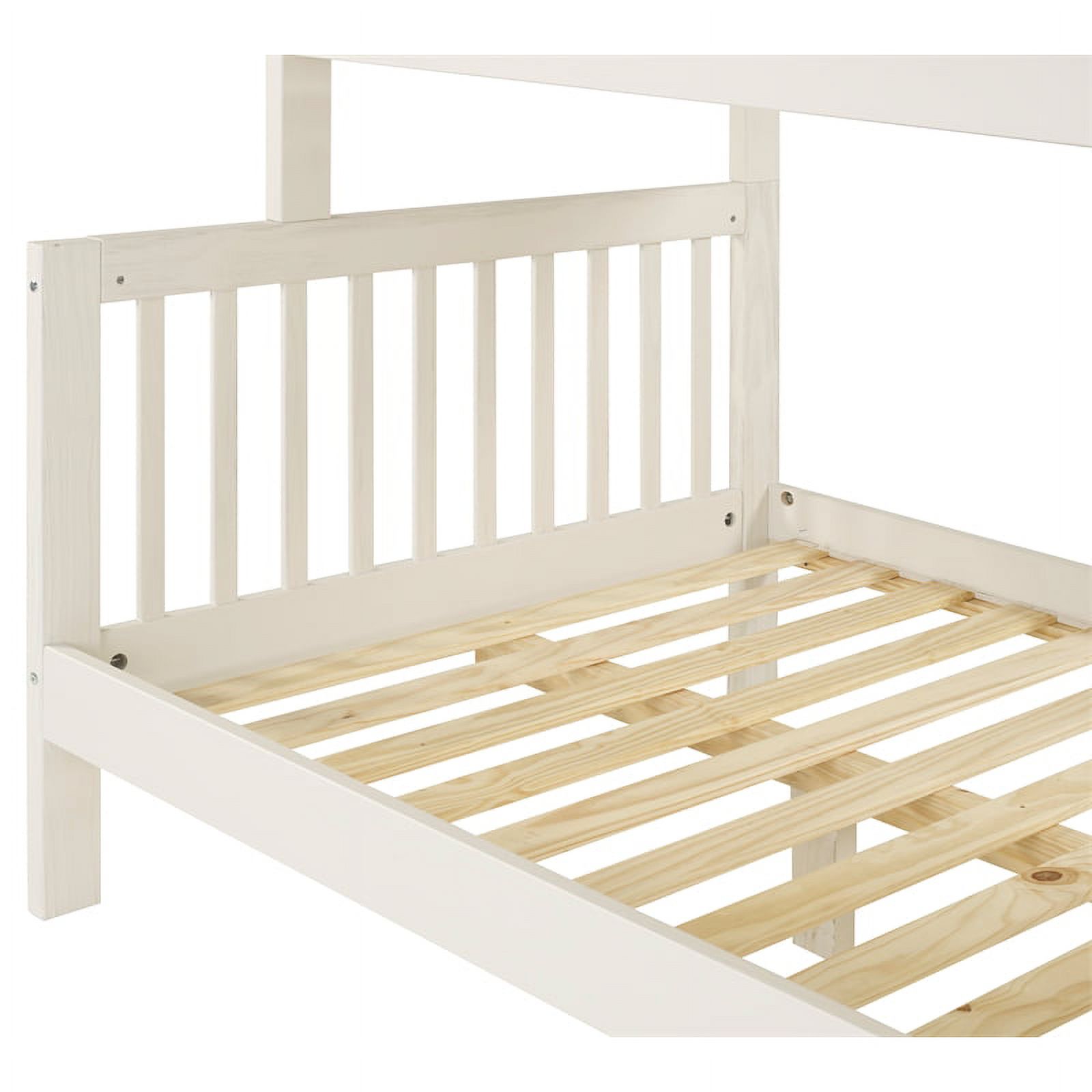 My Bed Now Acadia Twin-over-Full 2-Drawer Wood Bunk Bed w/ Staircase in Cream