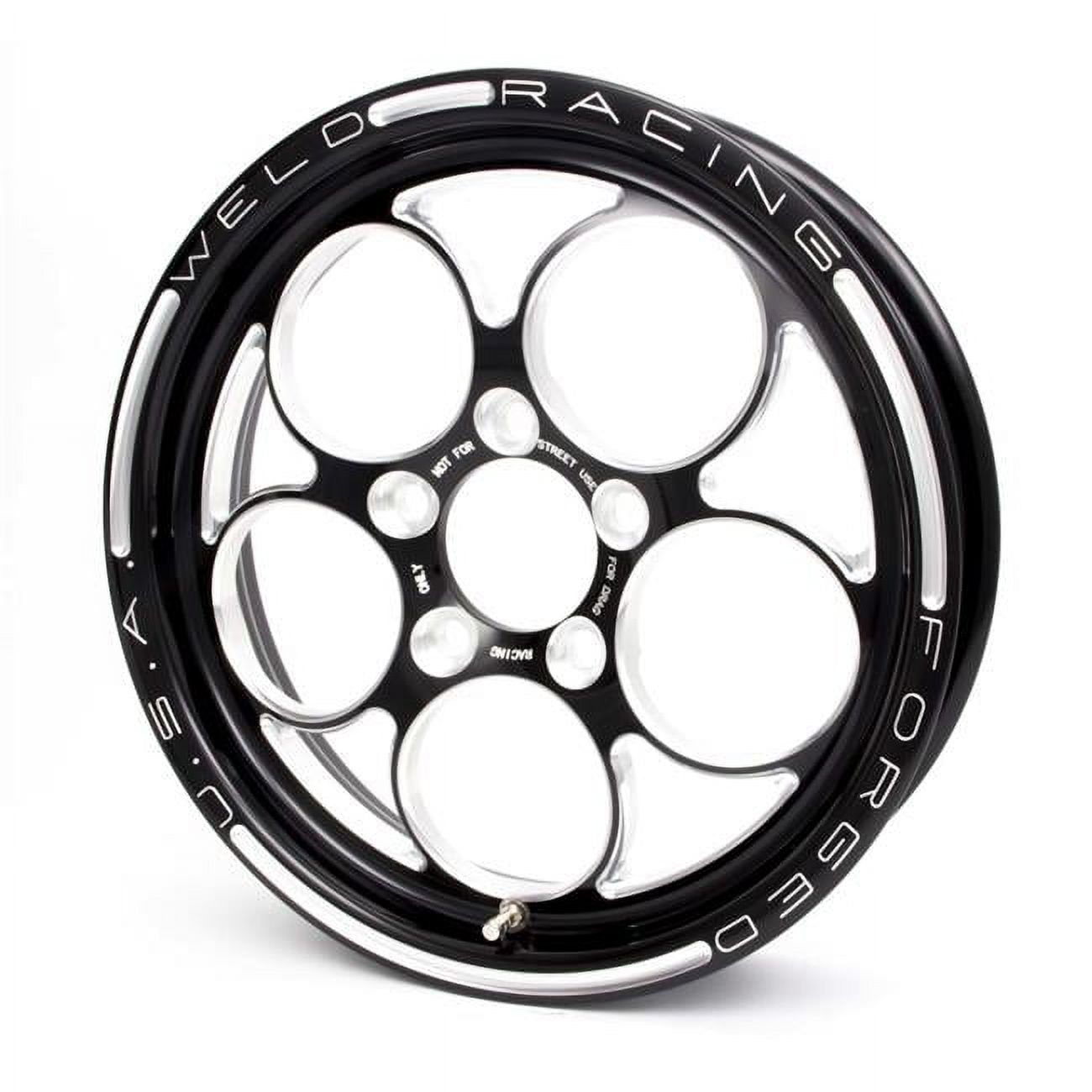 15 x 3.5 in. Magnum Wheel with 2.250 in. Backspace & 5 x 4.50 in. Bolt Pattern, Black Anodize
