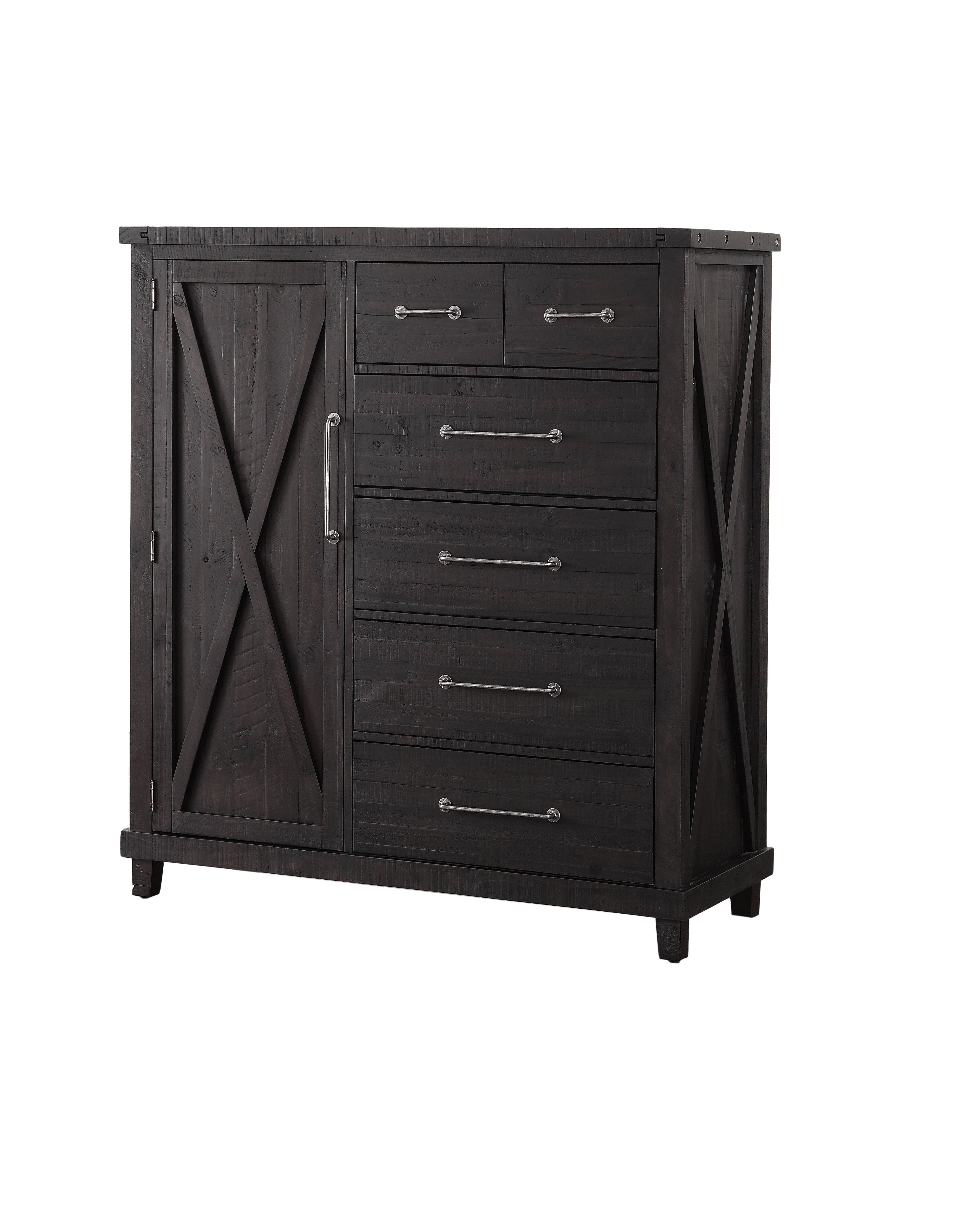 Yanez Industrial Gentleman's Chest in Charcoal - Solid Wood