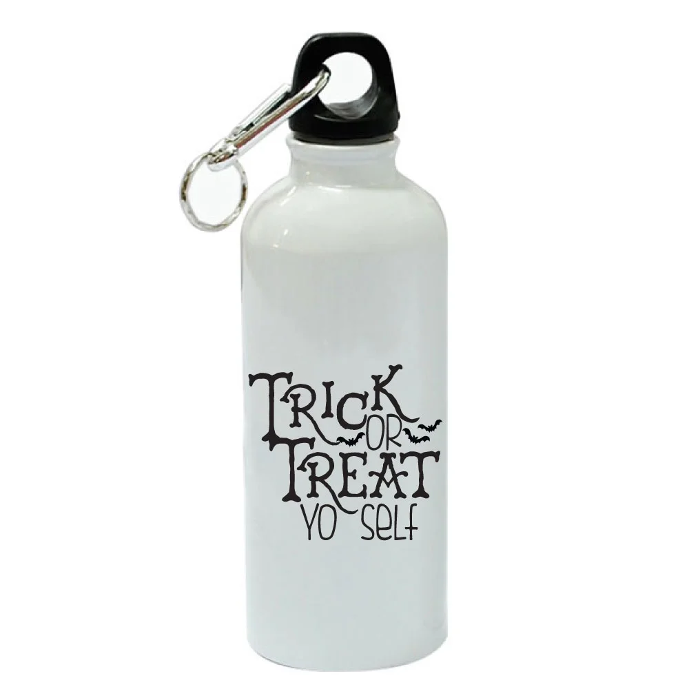 Trick or Treat Yo Self White Aluminum Sports 20 oz Water Bottle