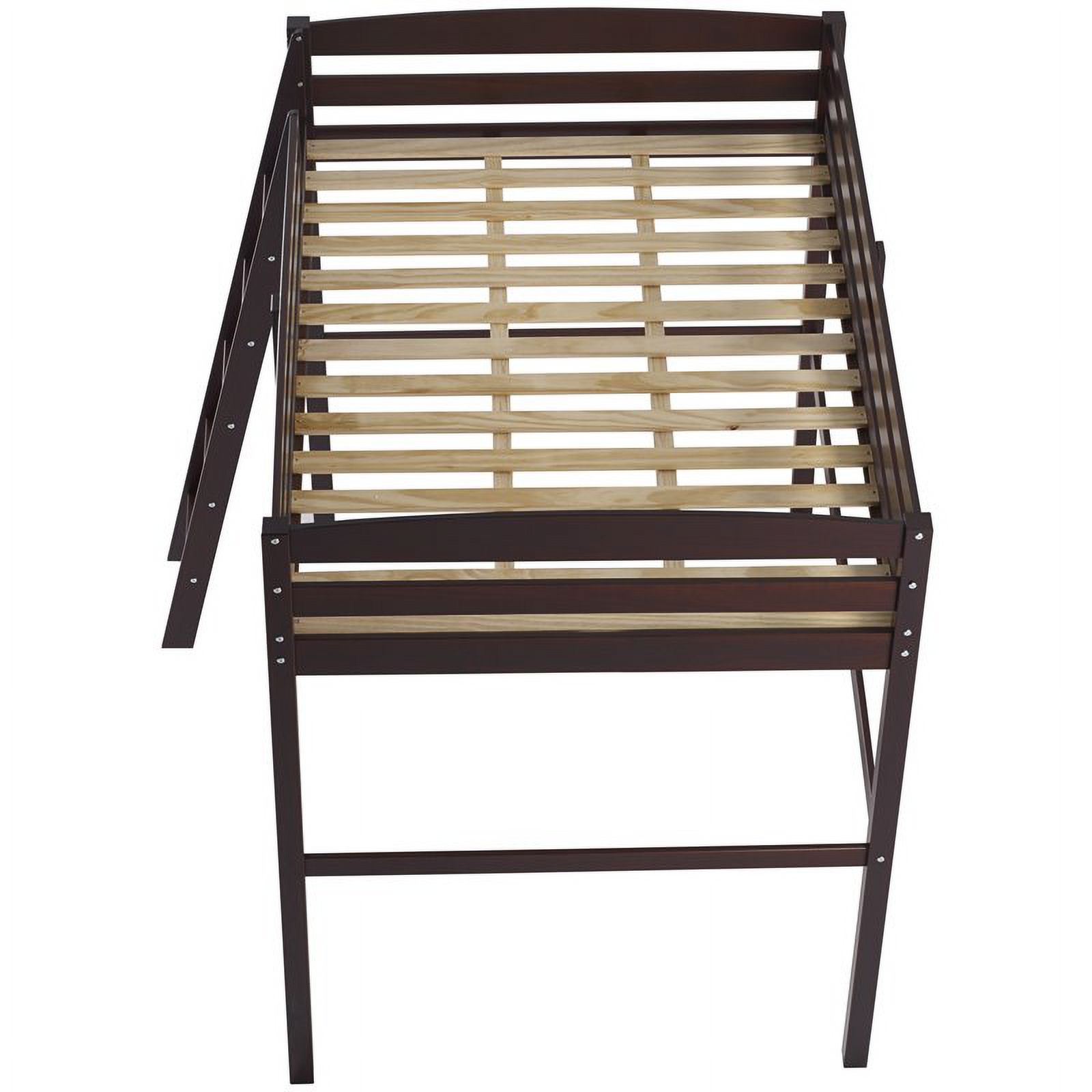 Pemberly Row Solid Wood High Loft Bed Frame Full in Cappuccino