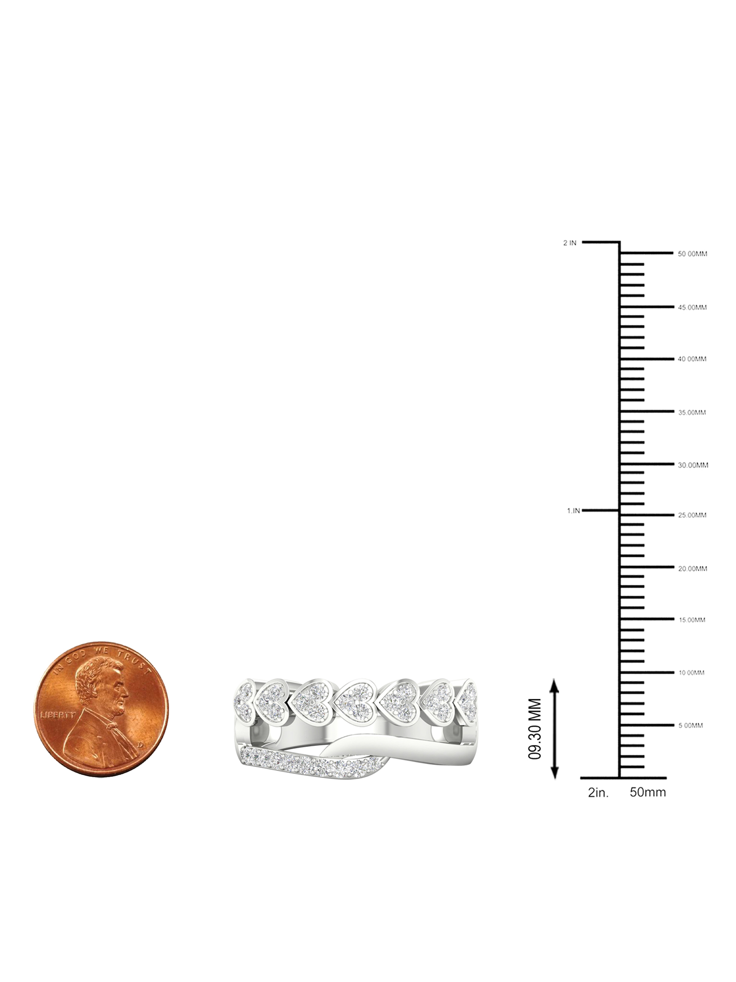 Imperial 1/4Ct TDW S925 Sterling Silver Diamond Hearts Fashion Ring (H-I, I2)