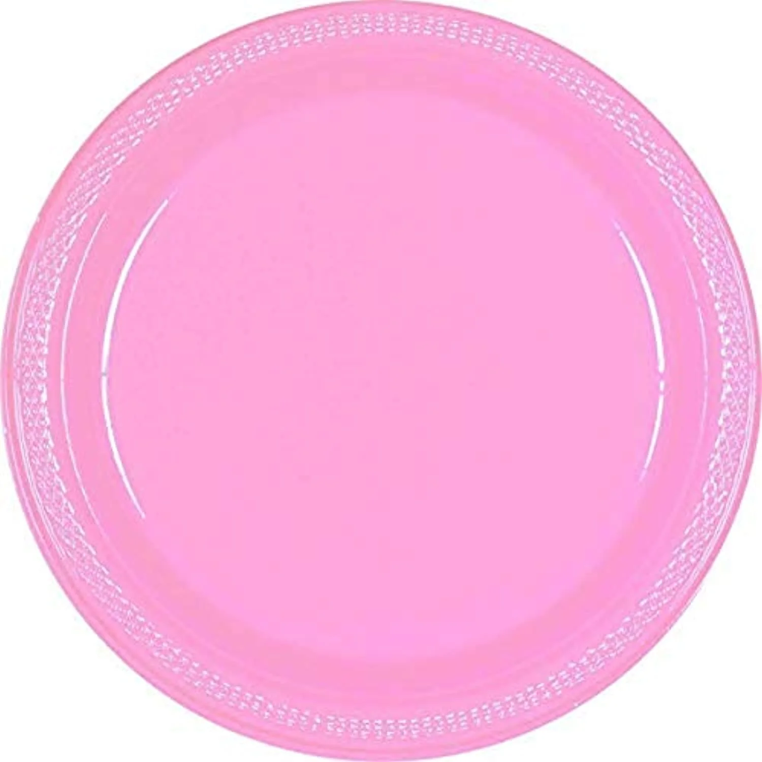 Amscan Round New Pink Luncheon Plastic Plates, 20 Ct. | Party Tableware