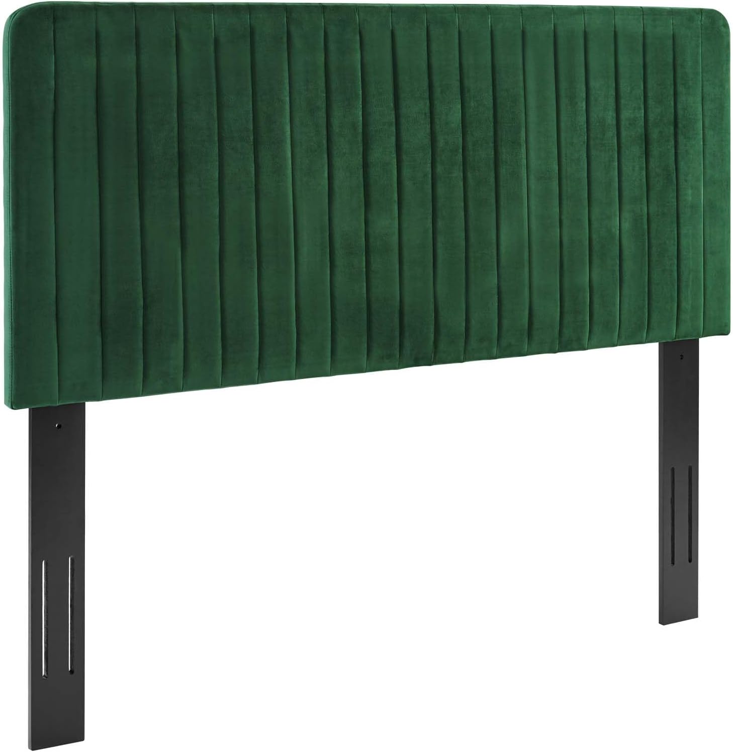 Milenna Channel Tufted Performance Velvet Headboard, , Emerald