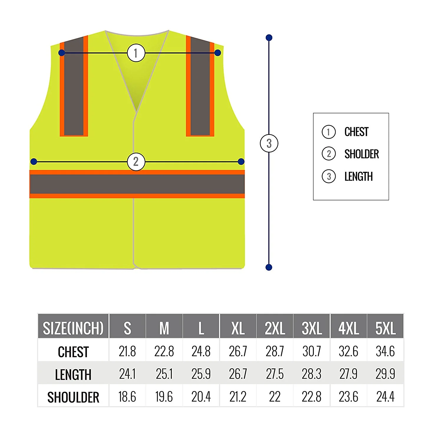 RK Safety Two Tone High Visibility Safety Vest- ANSI Class 2 - Neon Yellow / Extra Large