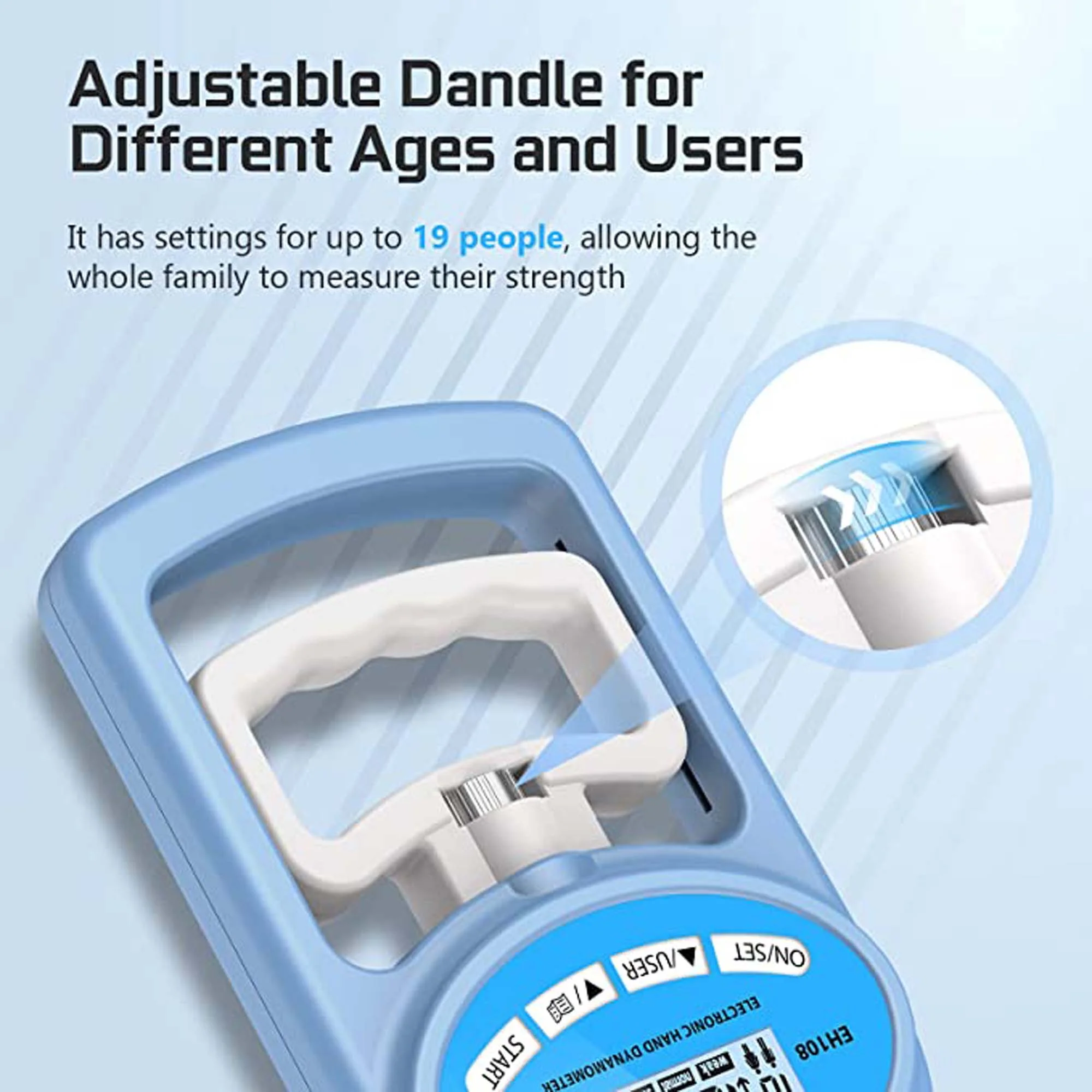 Digital Hand Dynamometer Grip Strength Measurement Meter Auto Capturing Electronic Hand Grip Power 198 Lbs / 90 Kgs