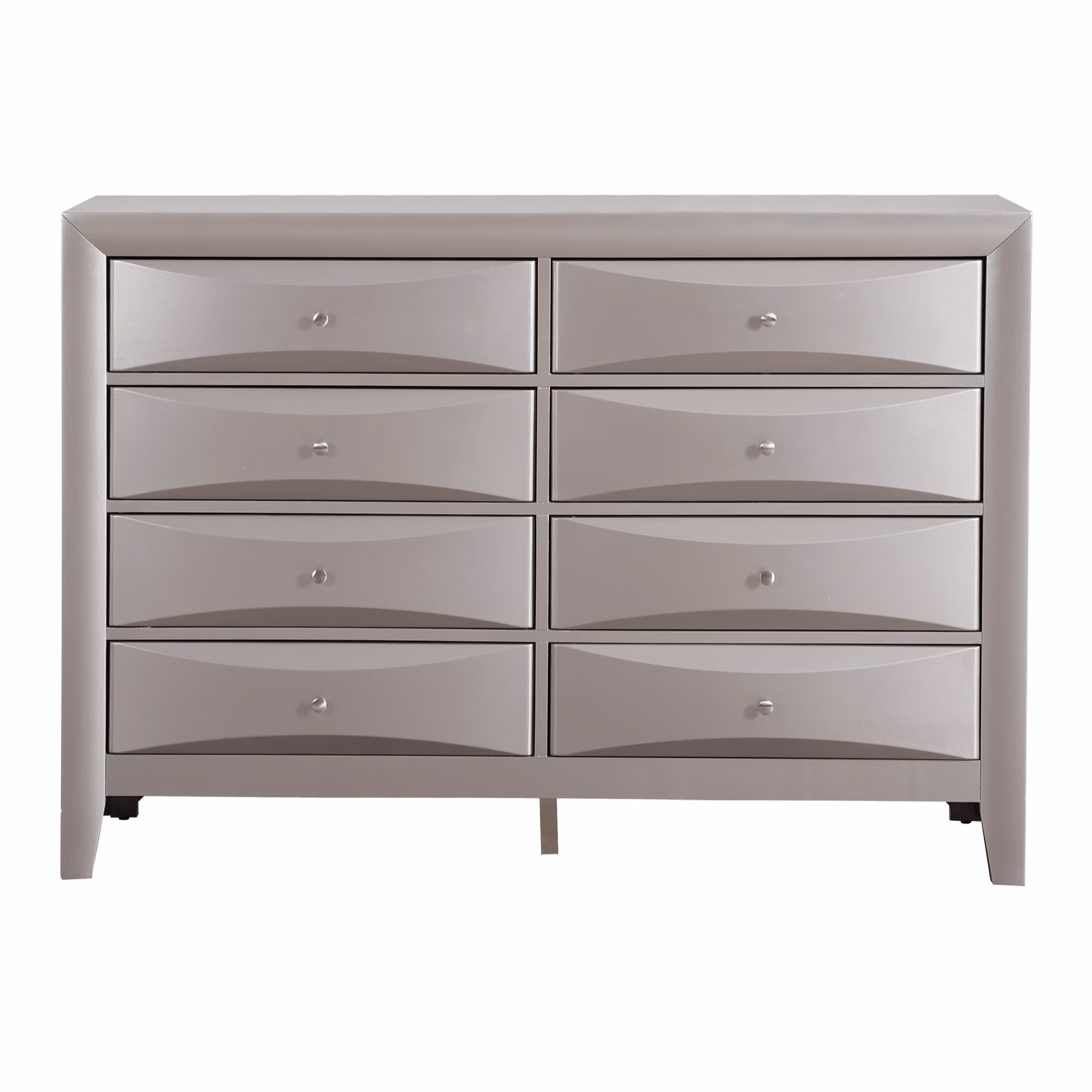 Passion Furniture  Marilla 8-Drawer Silver Champagne Dresser - 41 x 59 x 17 in.