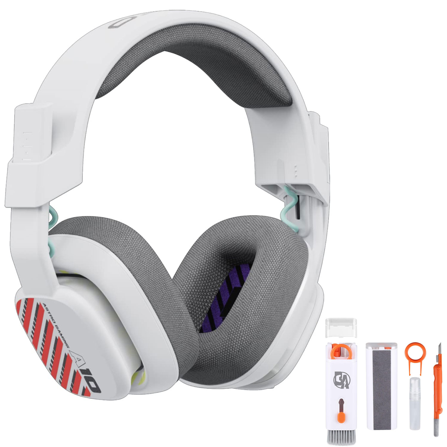 Astro Gaming A10 Gen 2 Wired Stereo Over-the-Ear Gaming Headset White With Bolt Axtion Cleaning Kit Bundle Like New