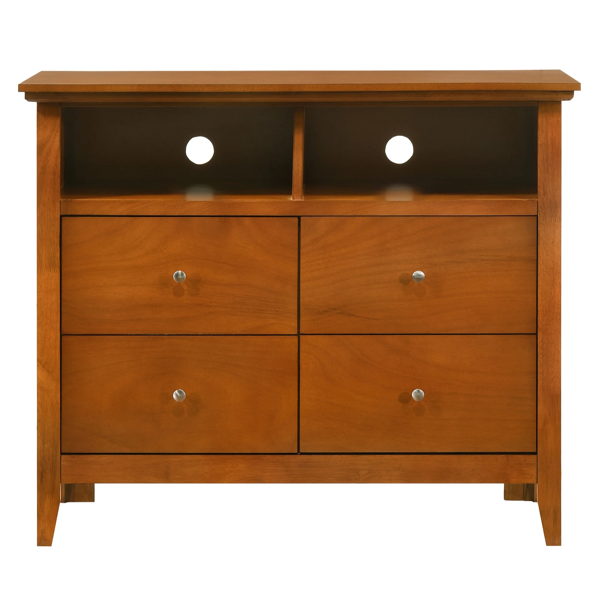 Passion Furniture  42 x 18 x 36 in. Hammond Oak 4 Drawer Chest of Drawers