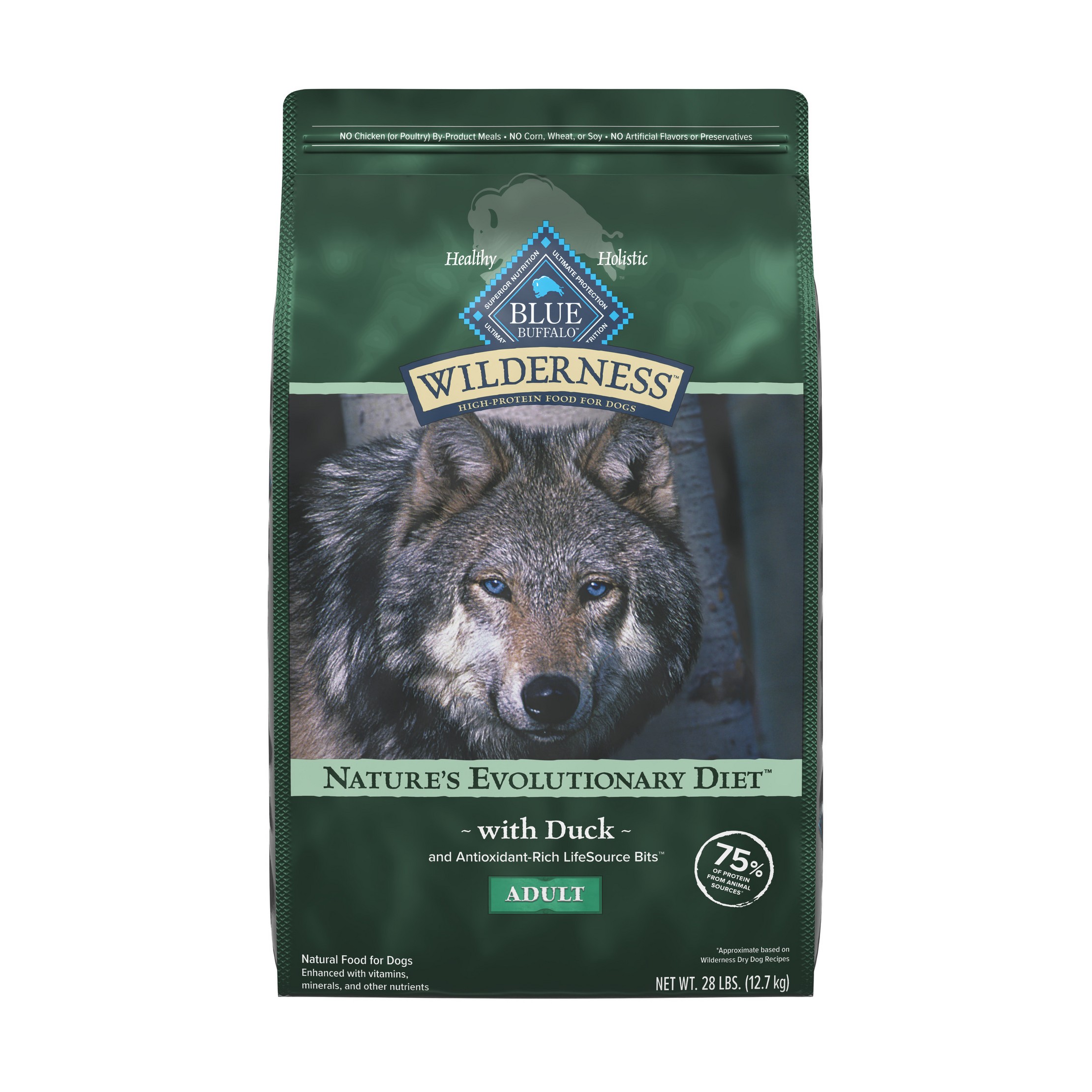 Wilderness Adult Dry Dog Food with Duck Flavor - 28lbs