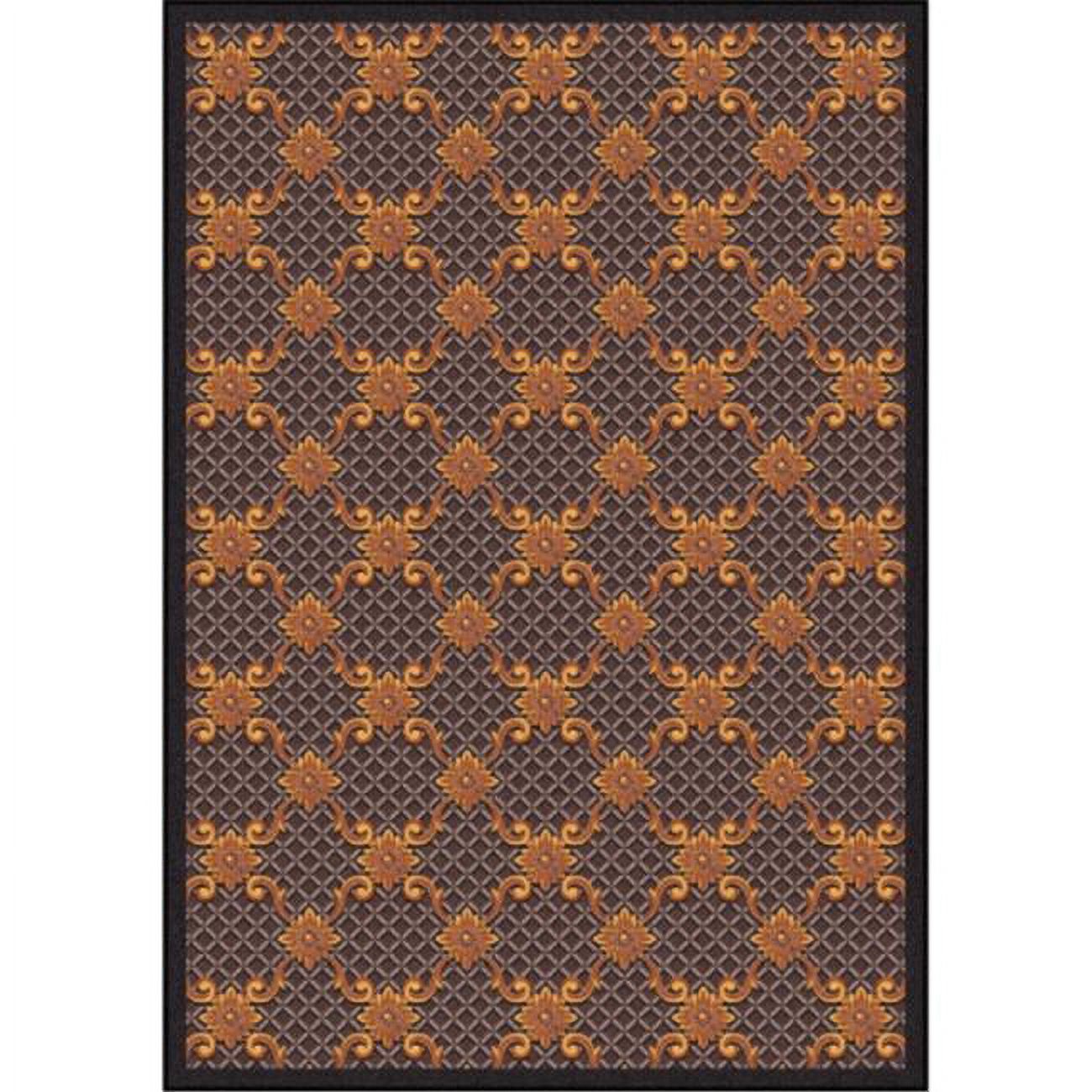 Any Day Matinee Queen Anne Rectangle Theater Area Rugs  02 Brown - 7 ft. 8 in. x 10 ft. 9 in.
