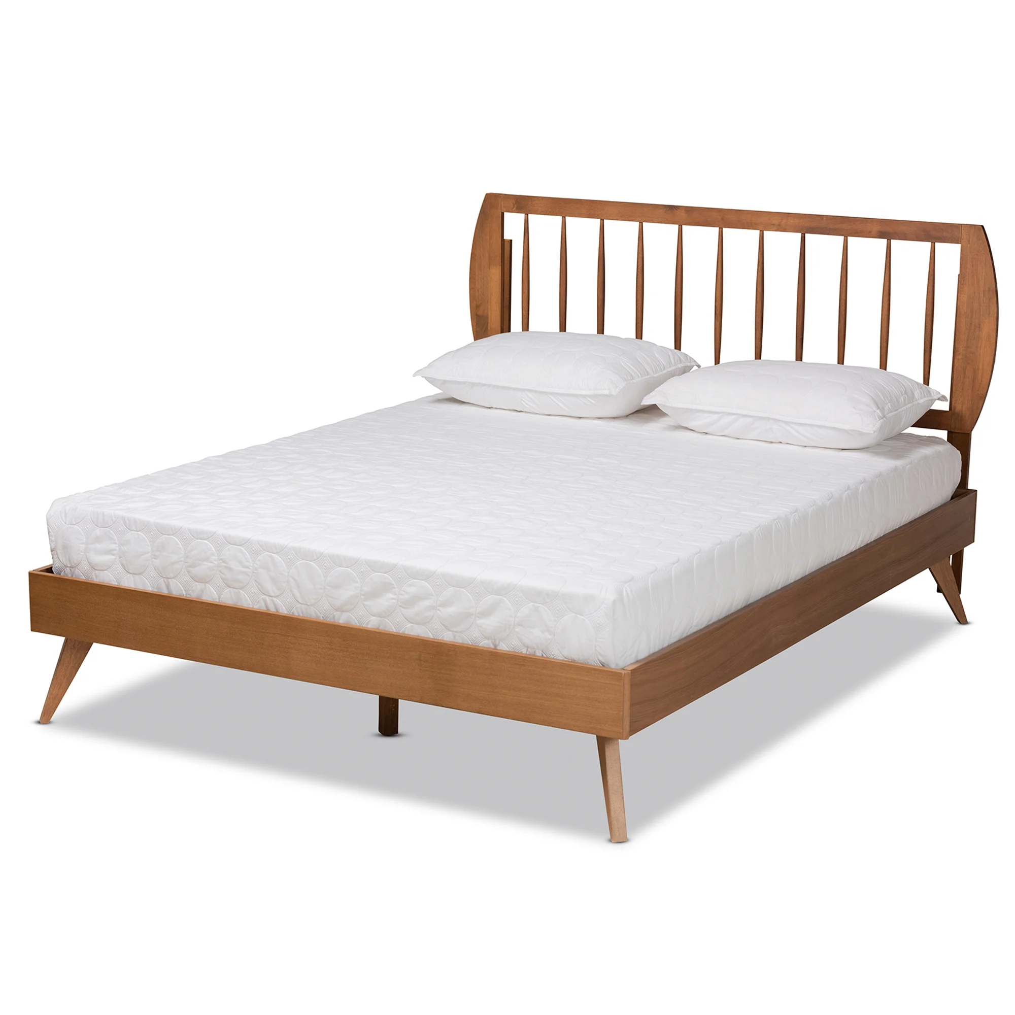 Baxton Studio Emiko Contemporary/Modern Engineered Wood Platform Bed, Queen, Walnut Brown