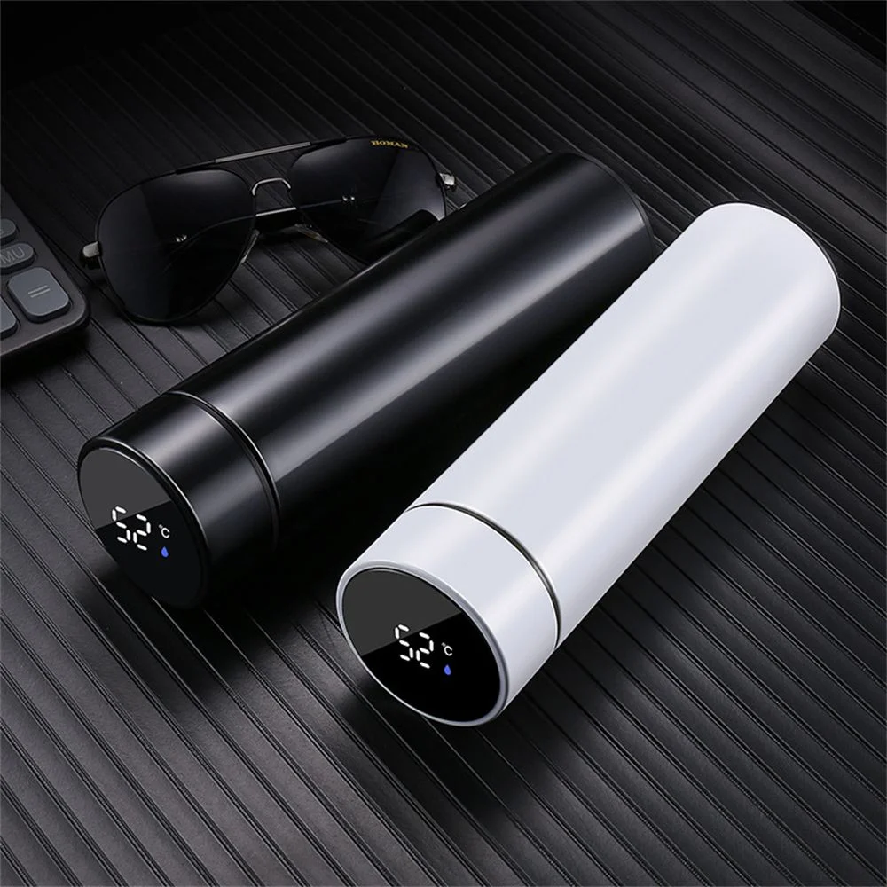 Creative Temperature measurement Drinkware LED Display Thermos cup Premium Travel Mug Miniature Water Bottle Intelligent Temperature Display GOLD