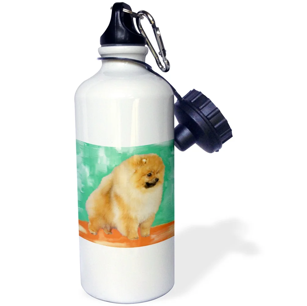 3dRose Pomeranian, Sports Water Bottle, 21oz