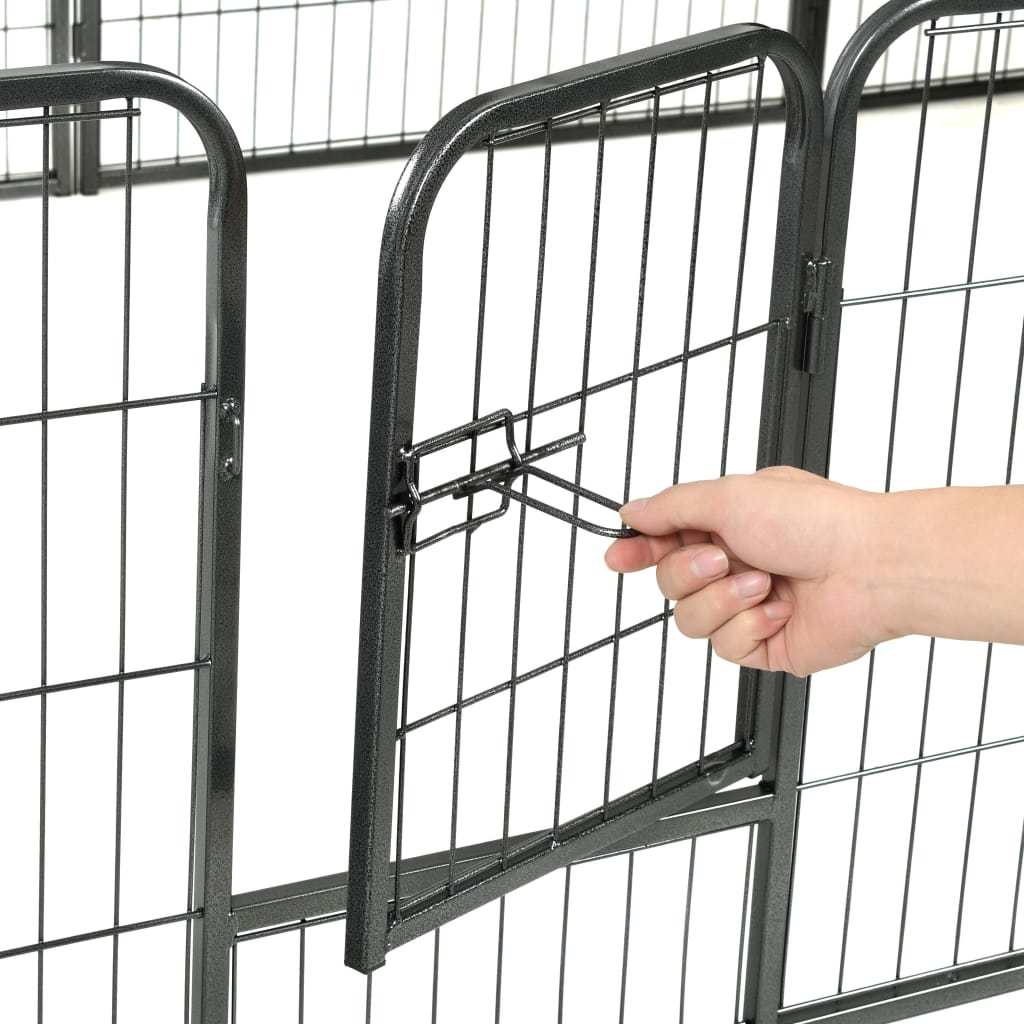 vidaXL Dog Playpen 12 Panels Steel 31.5
