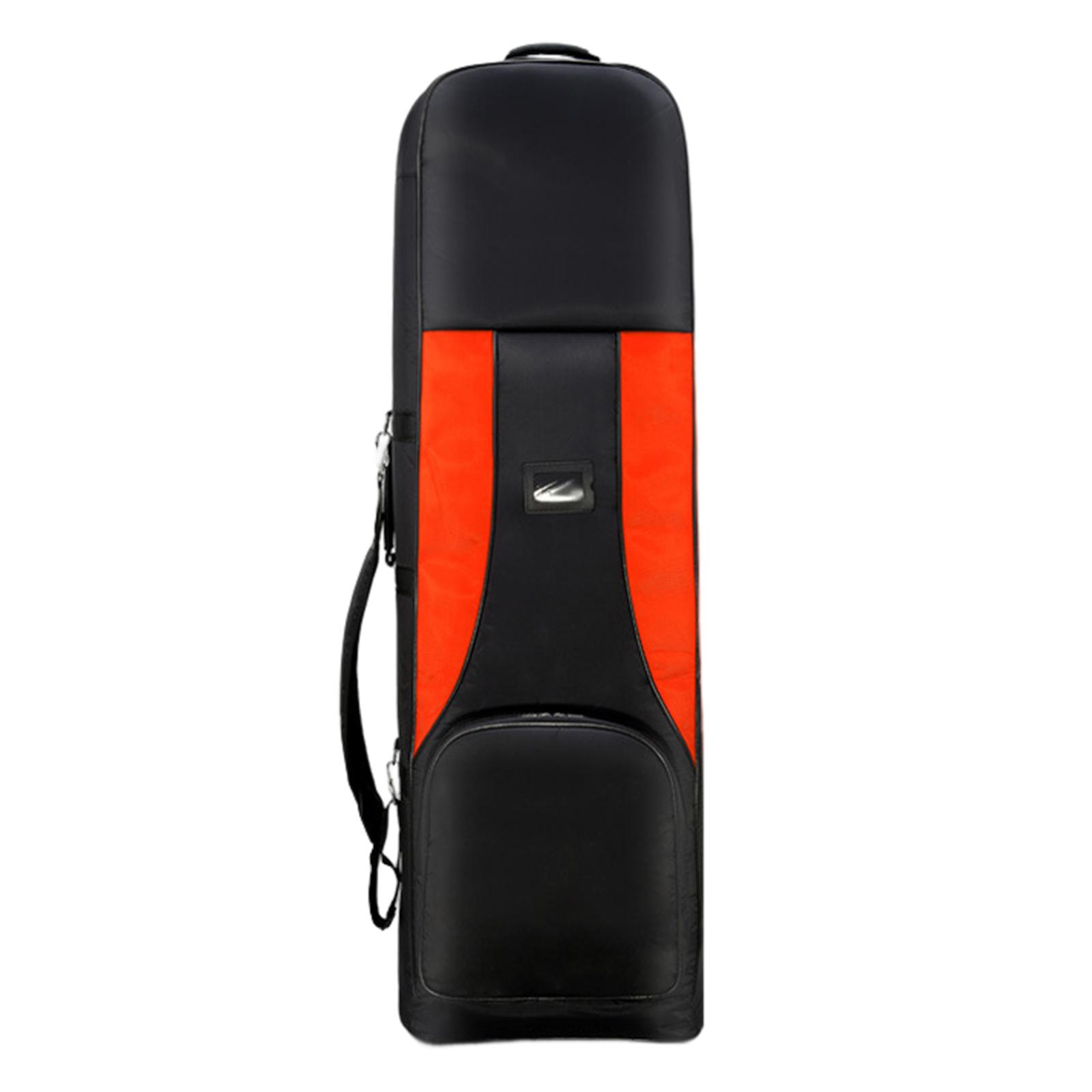 Bag Carry Bag with Wheels Hard Shell Top Foldable Padded Handles Detachable Travel Pouch Luggage Case for Sport Golfer Carrier Orange
