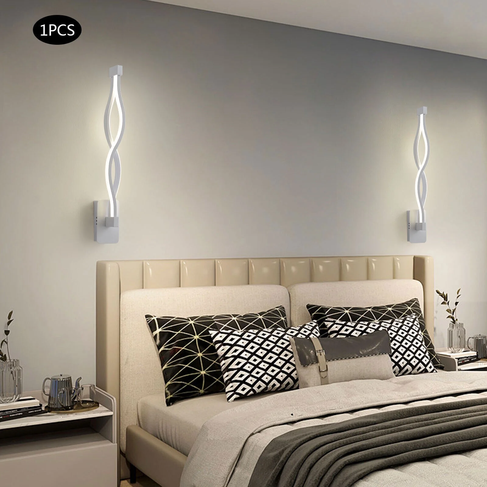 Miumaeov 16.14*2.56inch Modern LED Wall Lamp Dimmable Bedroom Beside Wall Sconce Lighting 16W