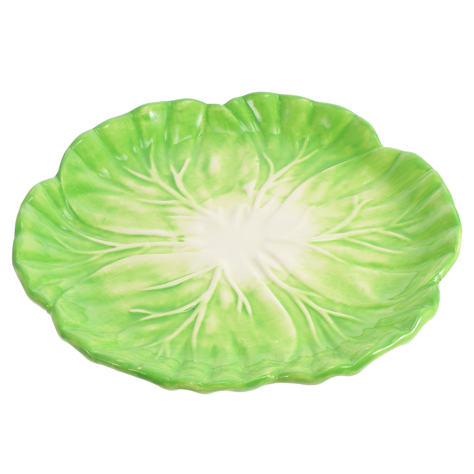 Hemoton Cabbage Plate Fruit Serving Ceramic Green Plates Bowl Dish Dinner Platter Dessert Vegetable Design