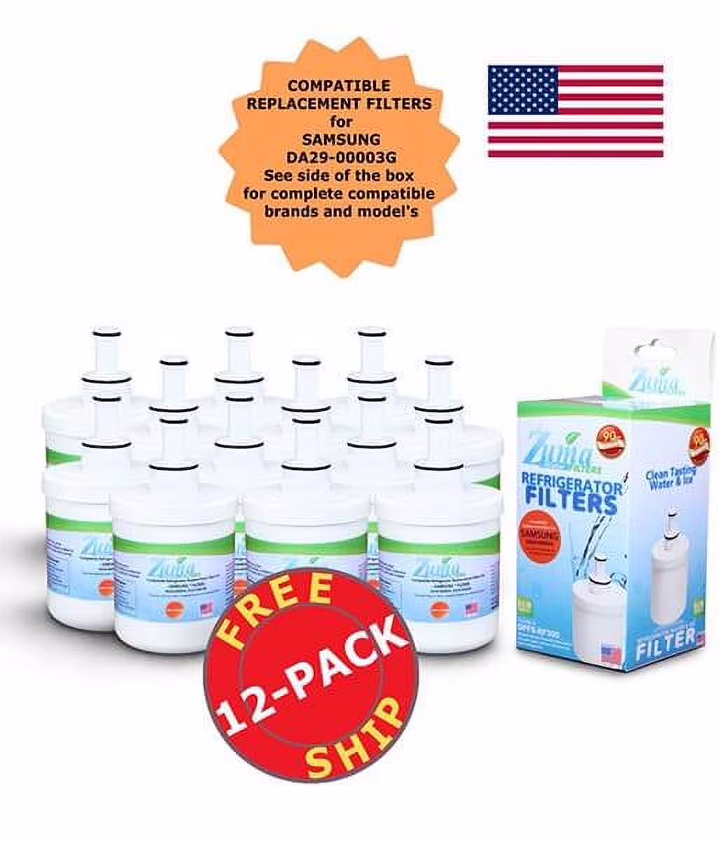 ZUMA Brand , Water and Ice Filter , Model # OPFS-RF300 , Compatible with Samsung® DA29-00003A-B - 12 Pack - Made in U.S.A.