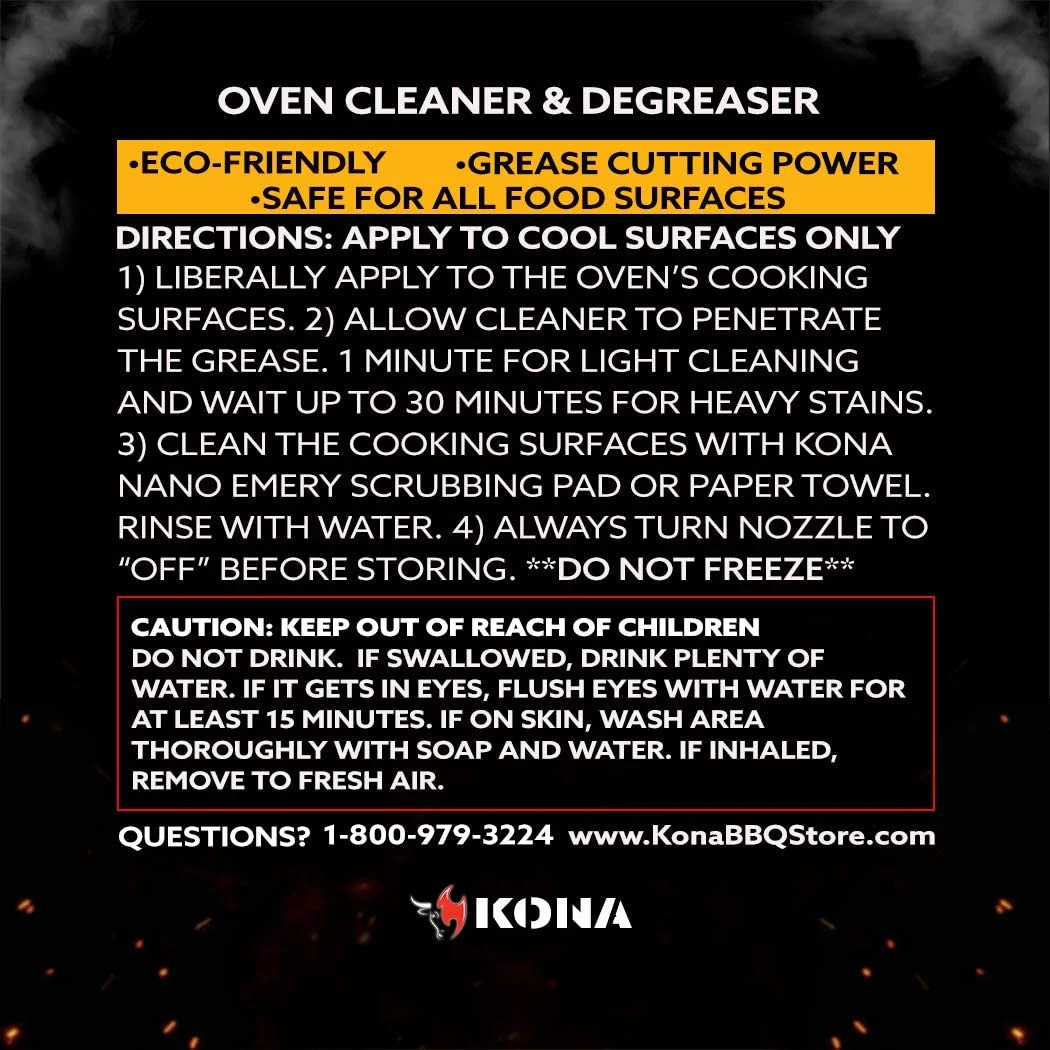 Kona Safe/Clean Oven Cleaner - Degreaser No Drip Spray, Eco Friendly, 23 oz