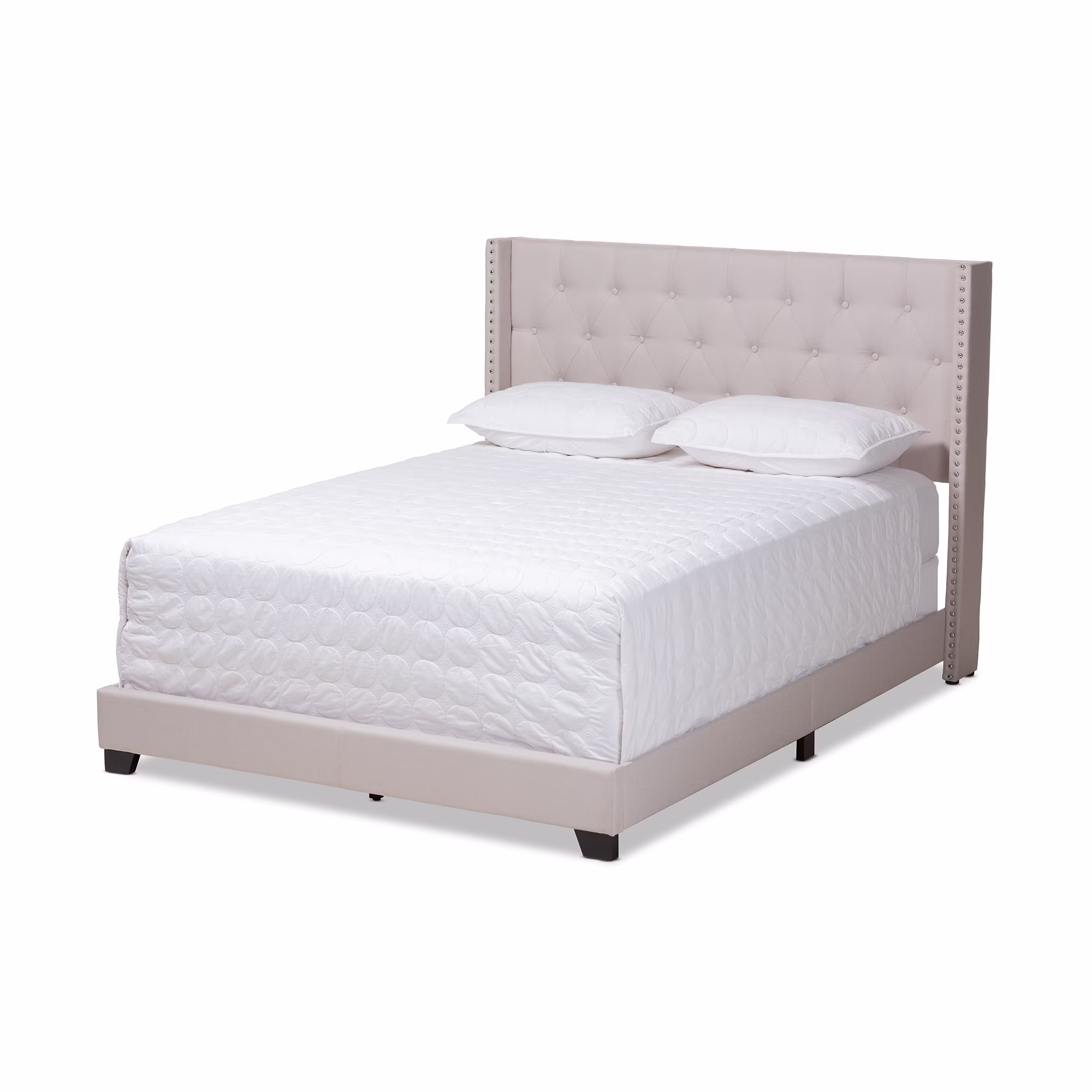 Baxton Studio Contemporary Bed by  Beige King