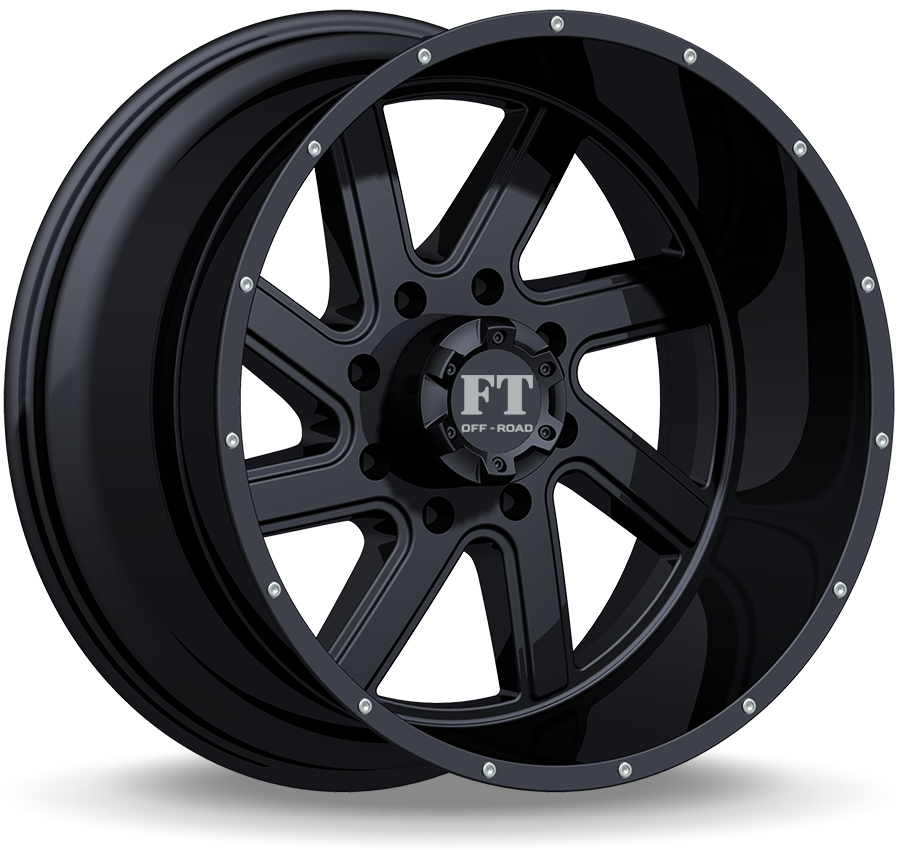 20X12 8-180 Off Road FT-1 Satin Black Wheel -44/130.6
