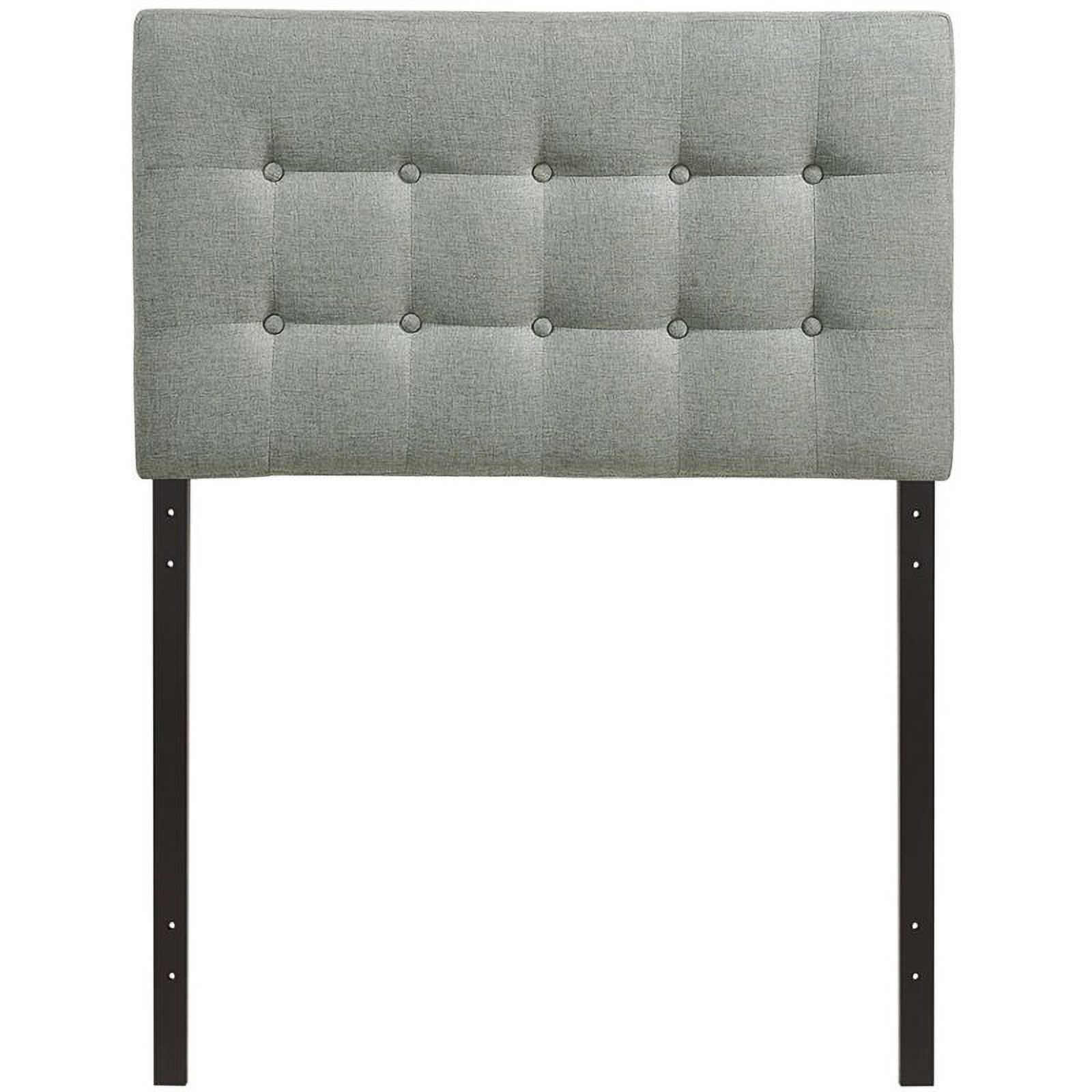 Roseberry Kids Modern Fabric Upholstered Twin Panel Headboard in Gray