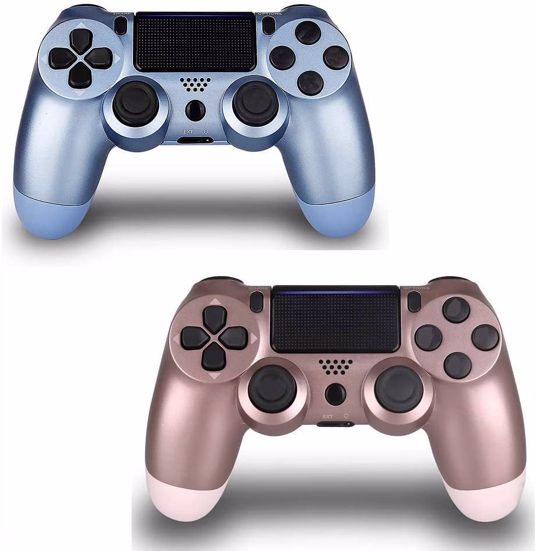 2 Pack Wireless Controller for PS4 Remote for Sony Playstation 4 Remote Control (Titanium Blue and Rose Gold)