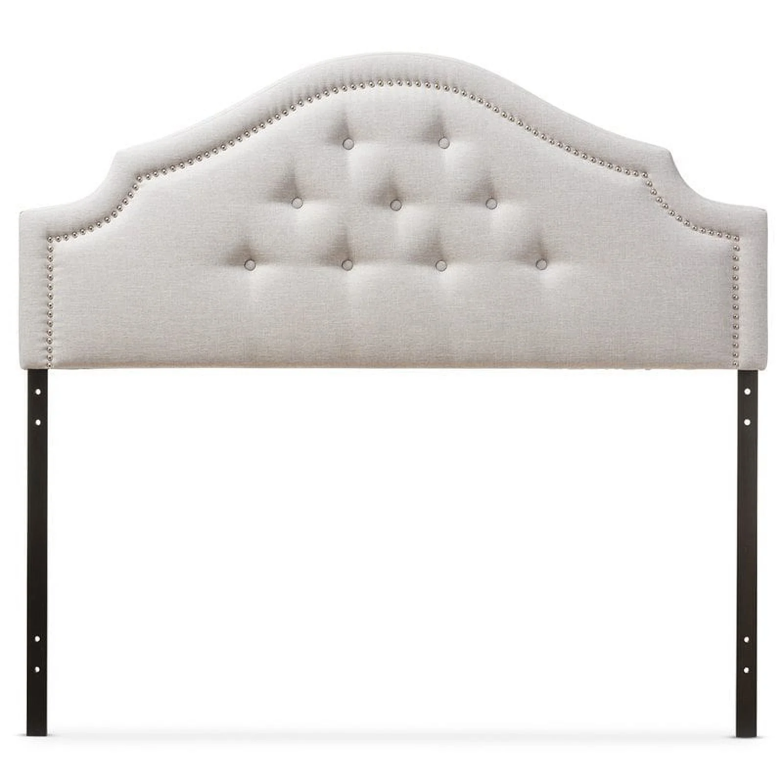 Bowery Hill Modern Fabric Upholstered Queen Headboard in Beige