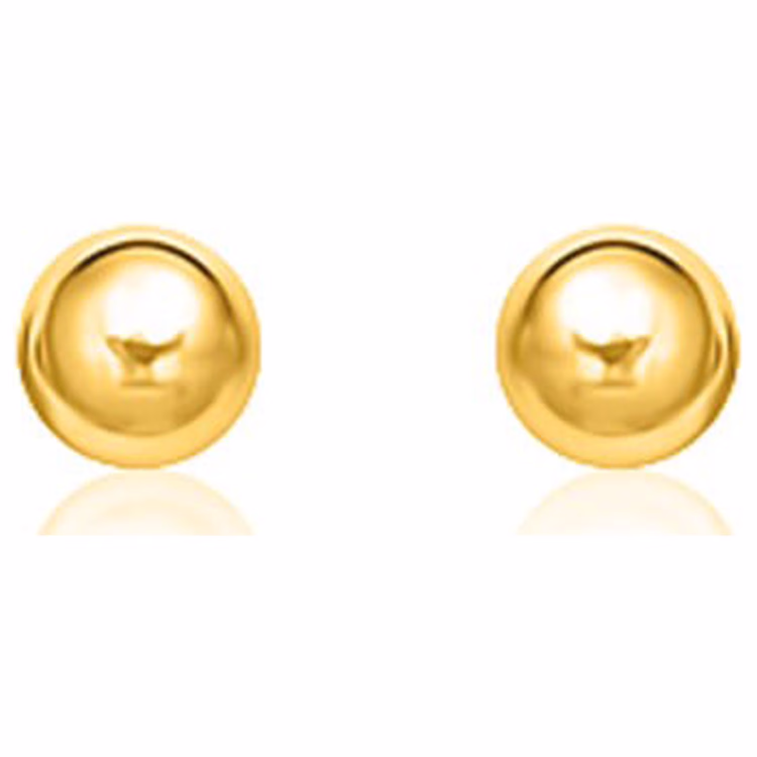 ARAIYA JEWELRY 14K Yellow Gold Ball Stud Earrings for Women (4.0 mm)