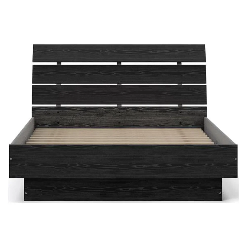 Belen Kox Scottsdale Full Bed with Slat Roll, Black Wood Grain