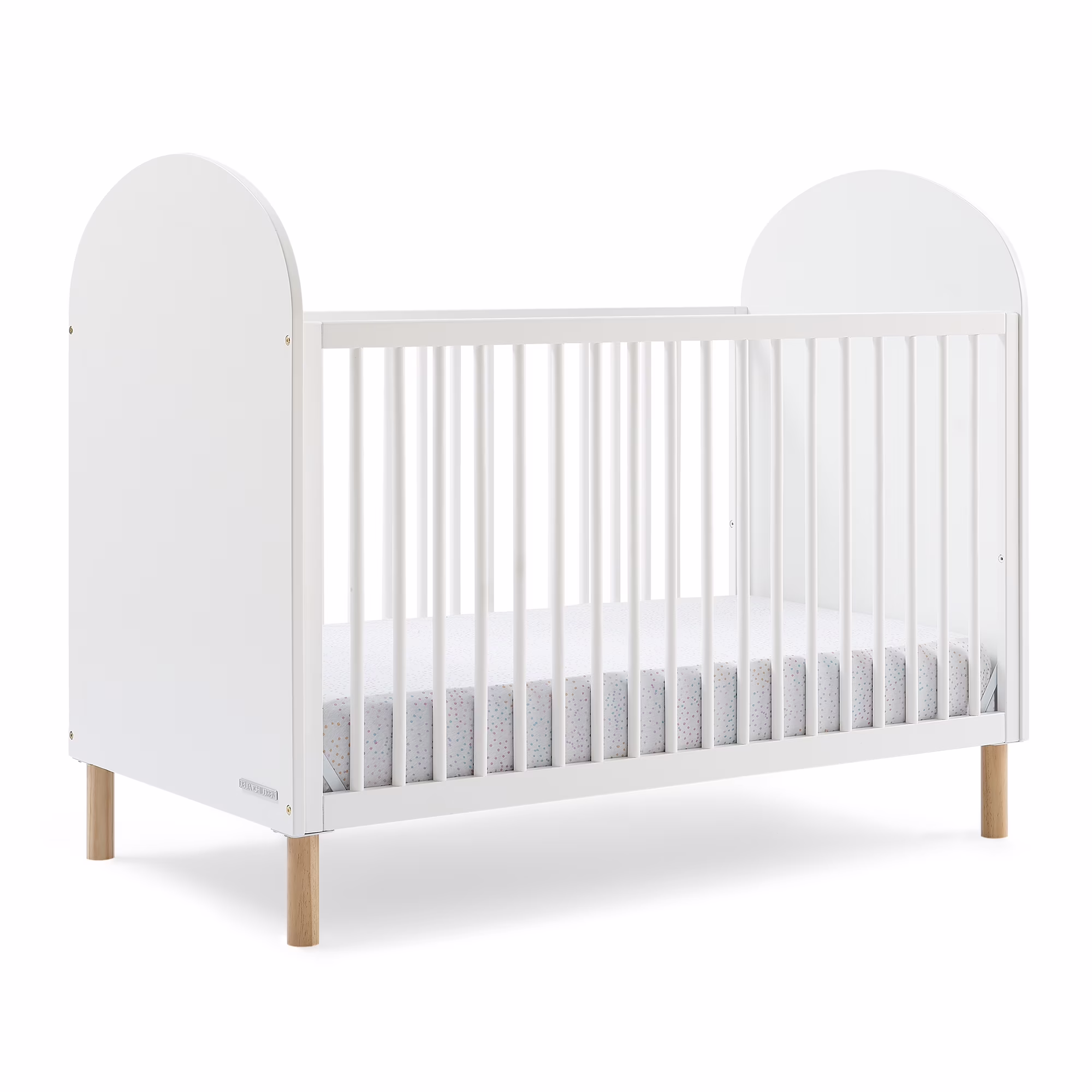 Delta Children Reese 4-in-1 Convertible Crib - Greenguard Gold Certified, Bianca White/Natural