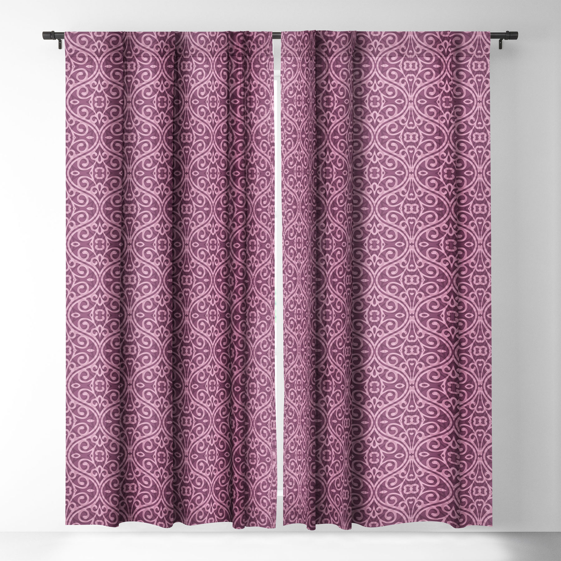 Society6 Wagner Campelo Boho Volutes Lavander Blackout Curtain Single Panel Purple Bohemian 50