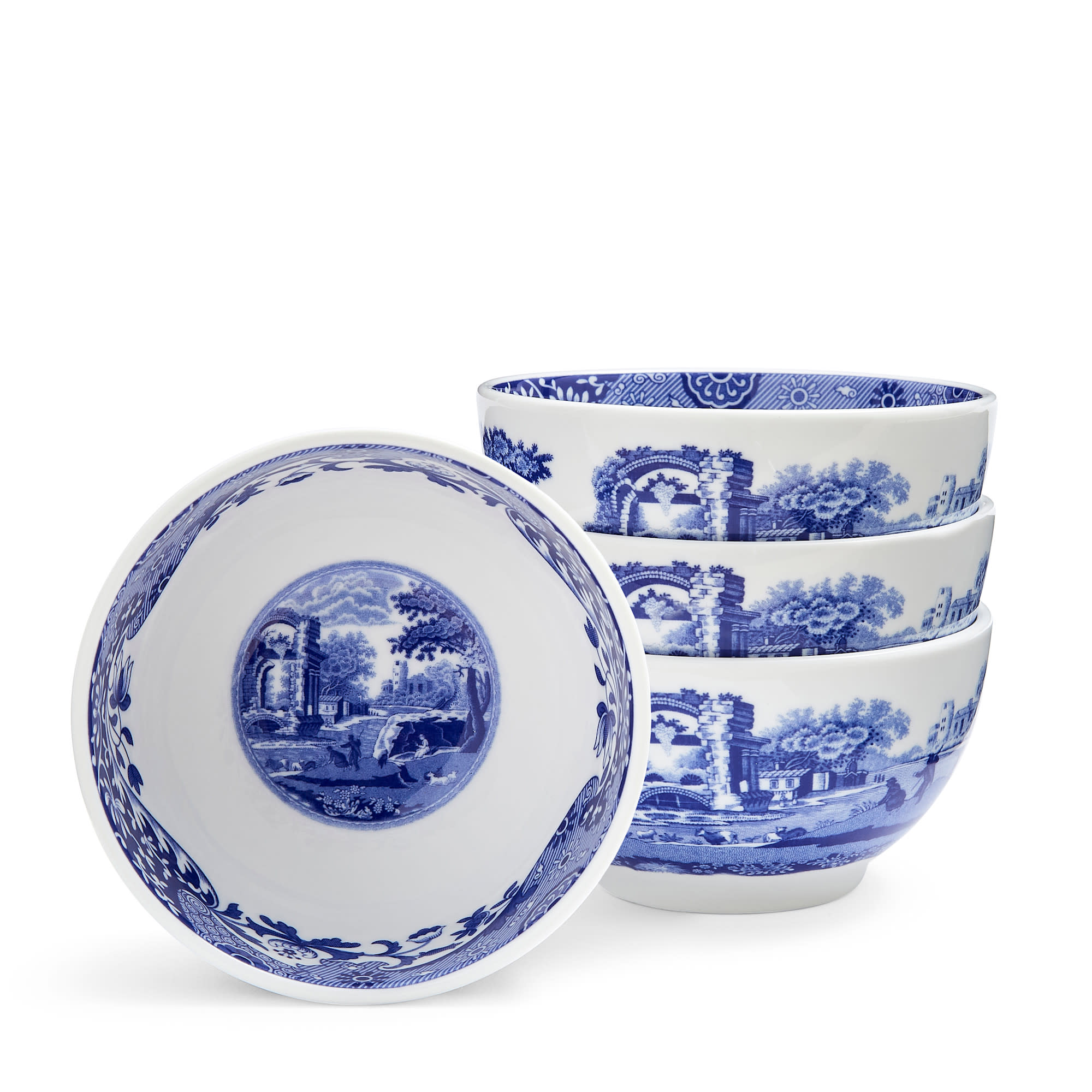 Spode Blue Italian Dip Bowls Set of 4, Blue/White