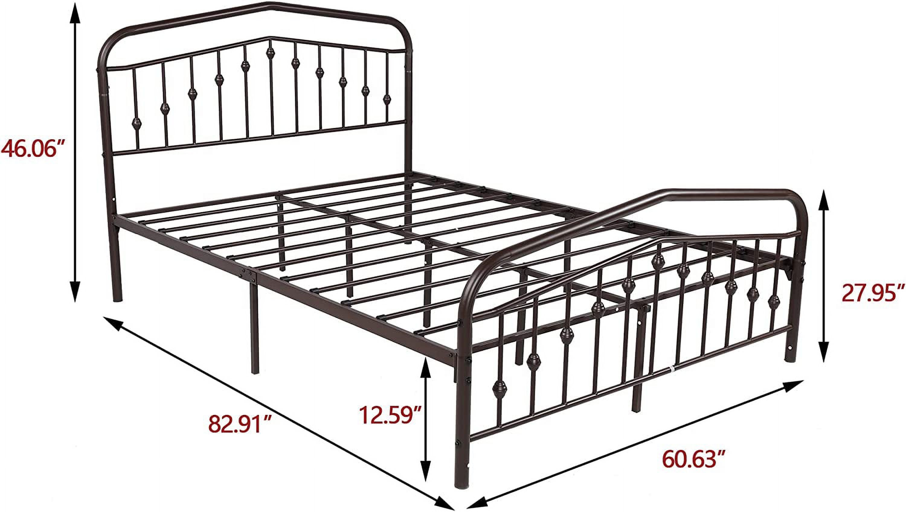 Zoophyter Metal Platform Bed Frame Queen Size No Box Spring Needed with Headboard Footboard Premium Steel Slat Support White